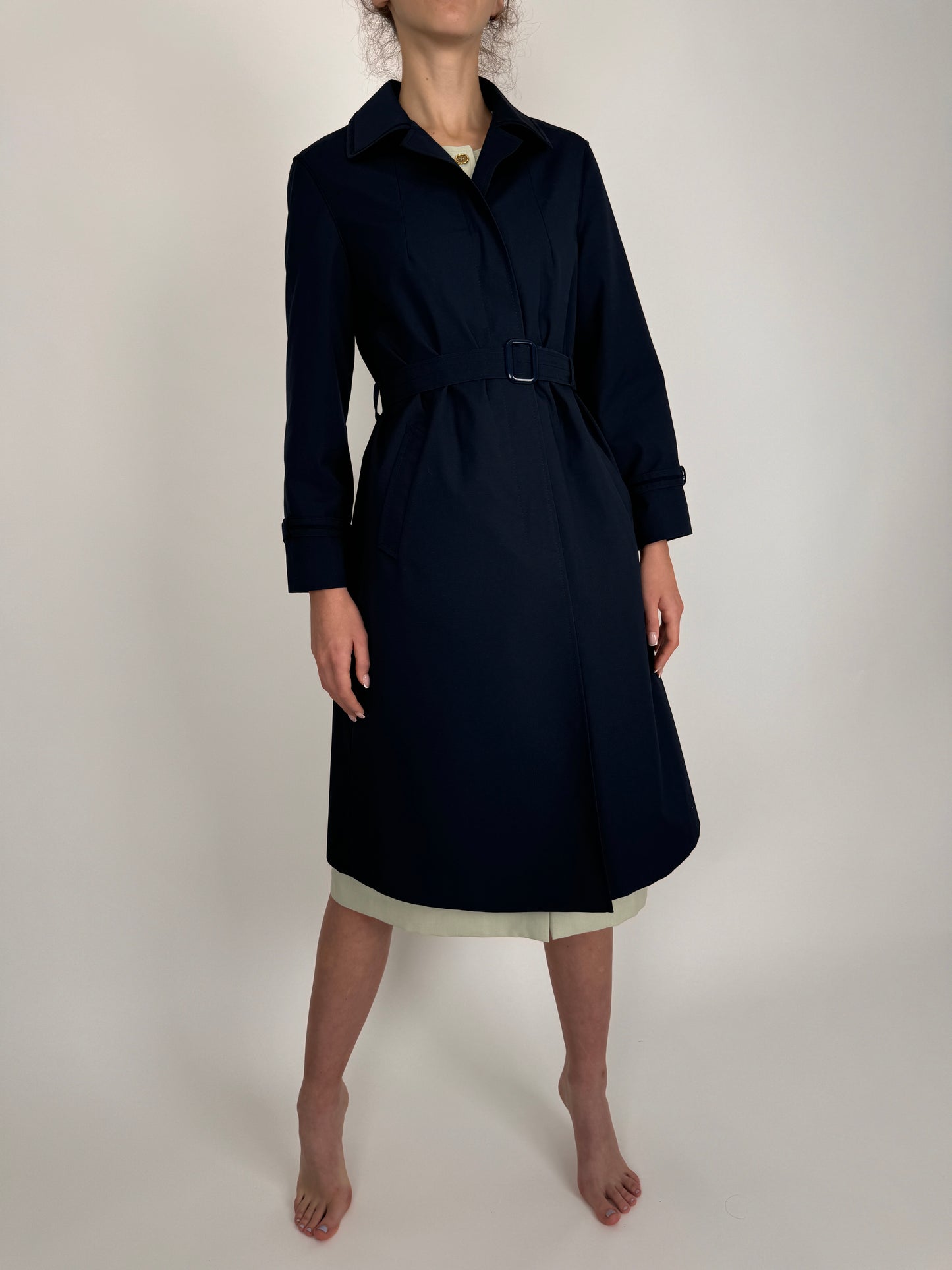 Trench vintage prmeoum Navy Blue impermeabil