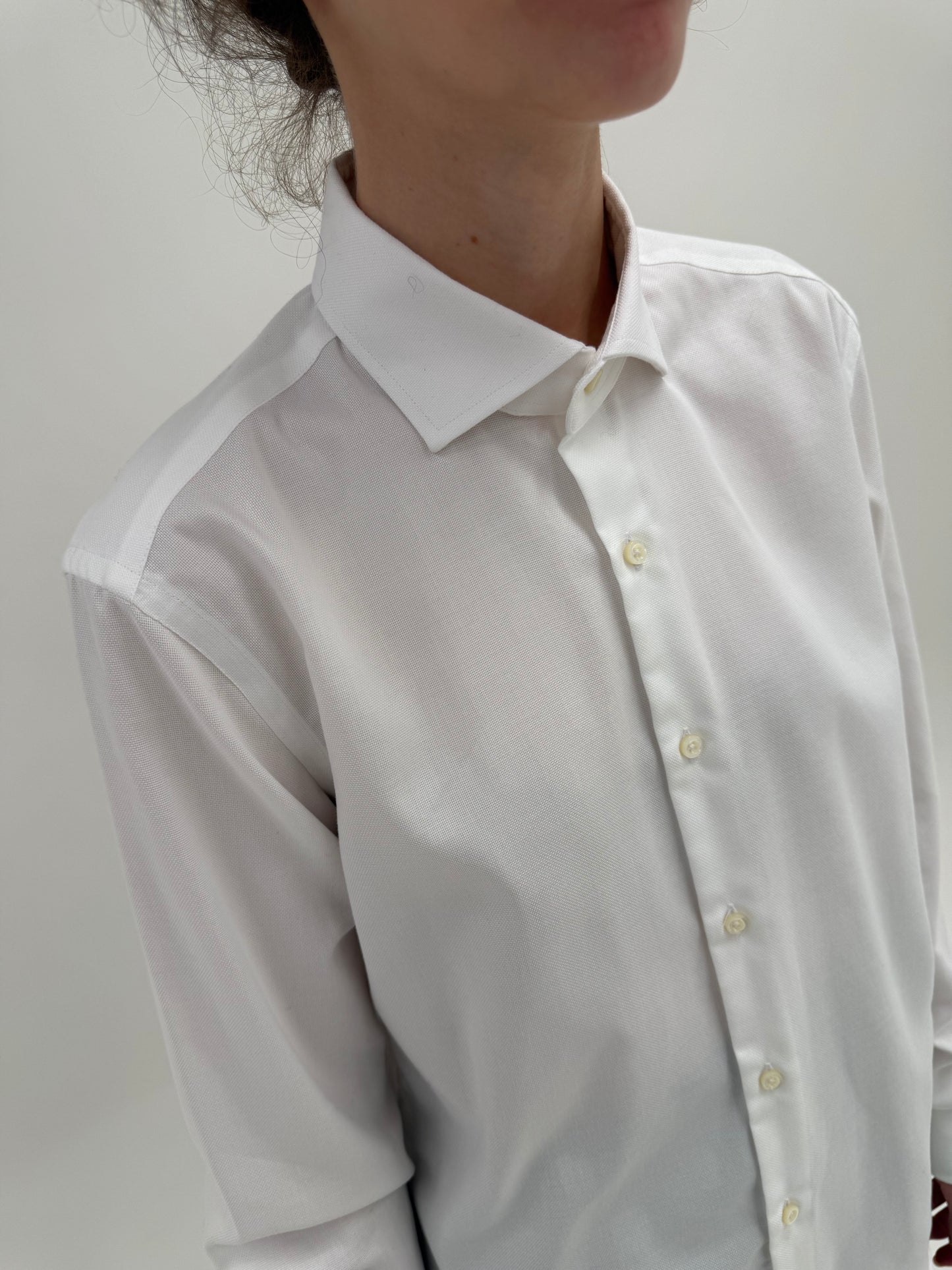 Cămașa high end italiană din poplin gros texturat ușor satinat