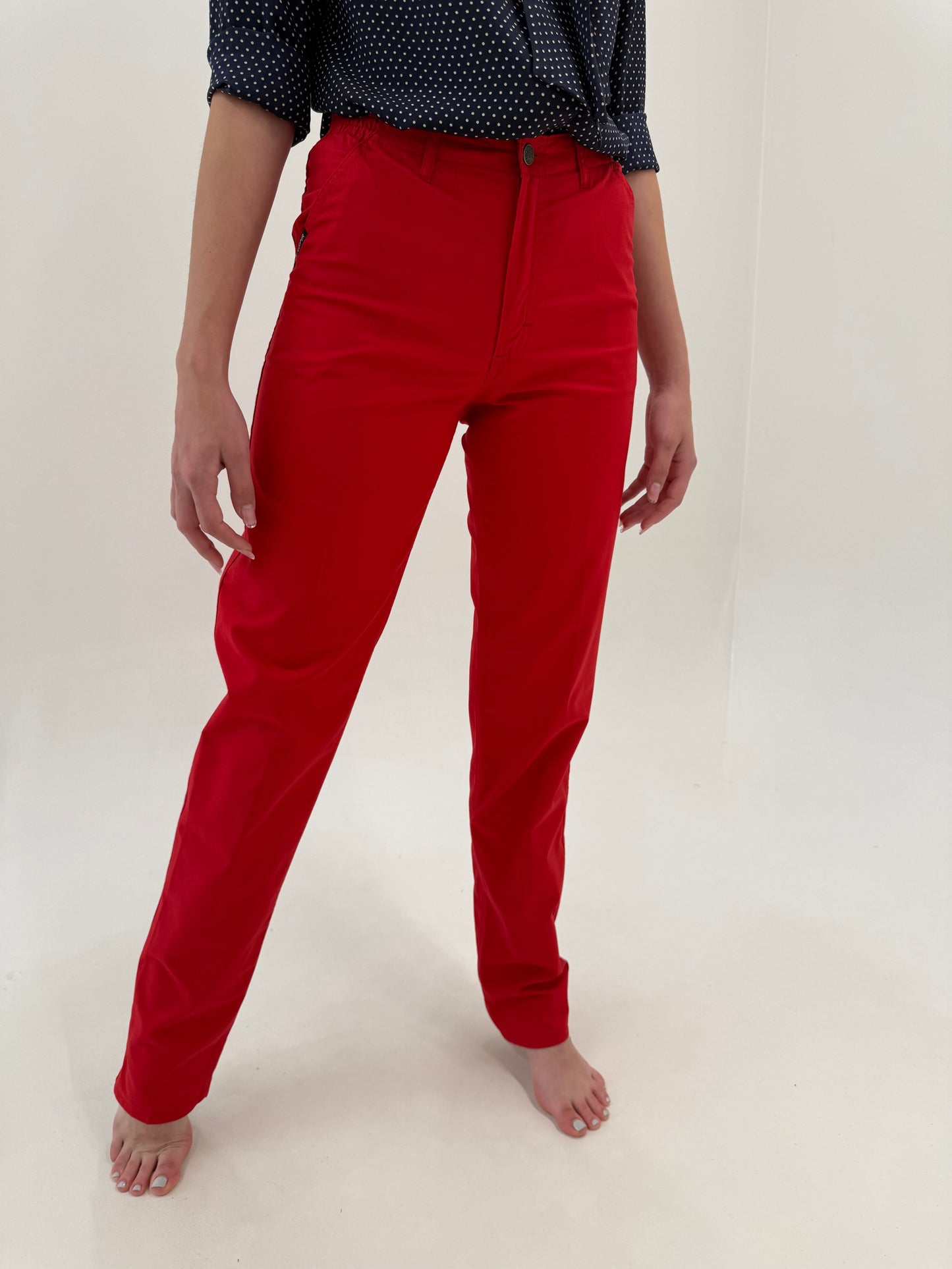 Pantaloni tall modelatori cherry red vintage noi cu etichetă