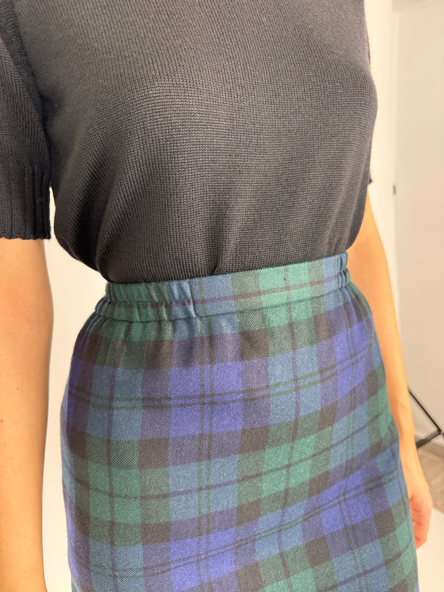 Deux piece vintage din Tartan extrafin de lana pura