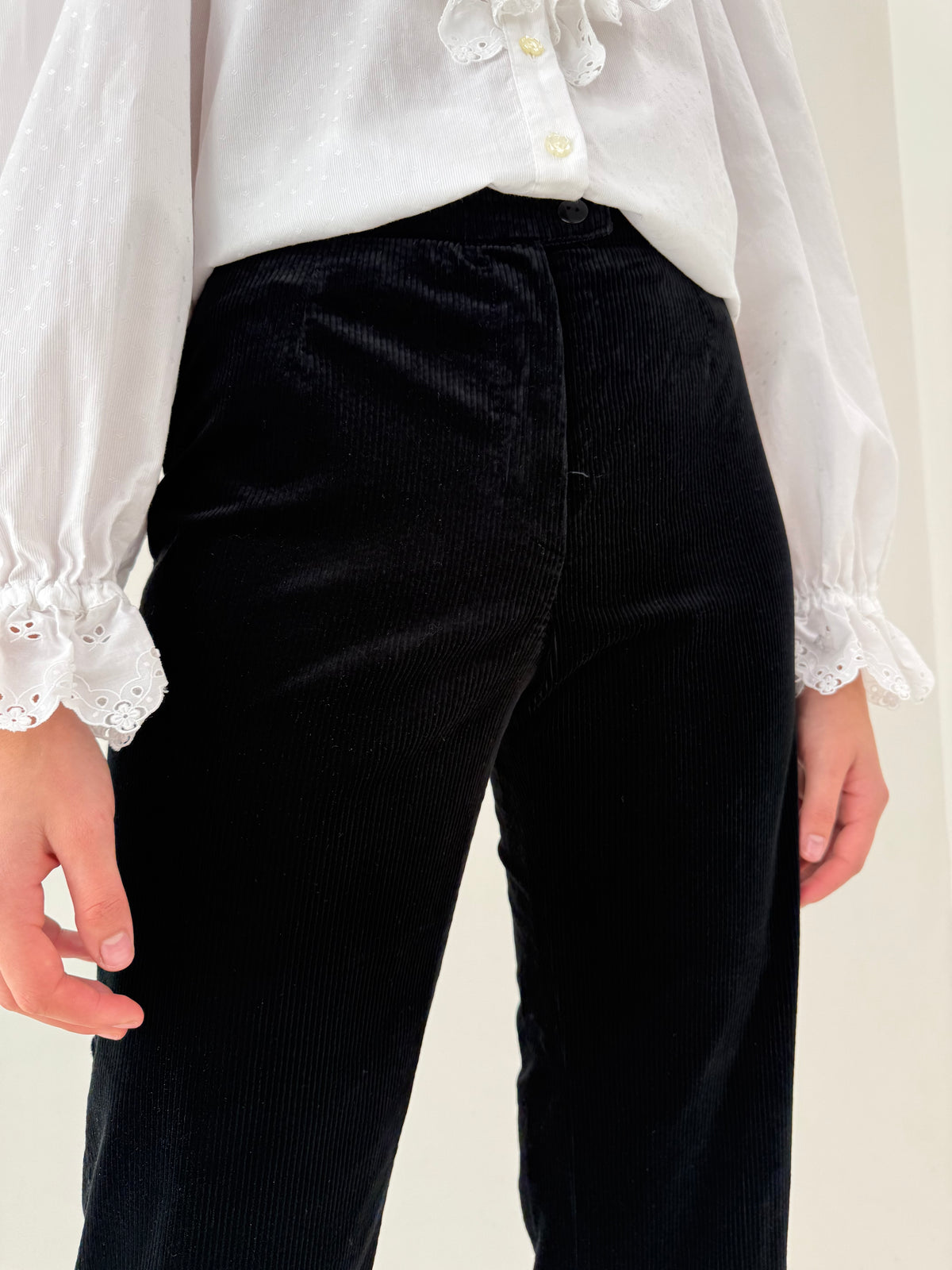 Pantaloni vintage din catifea premium raiata fin ultra confort evazați