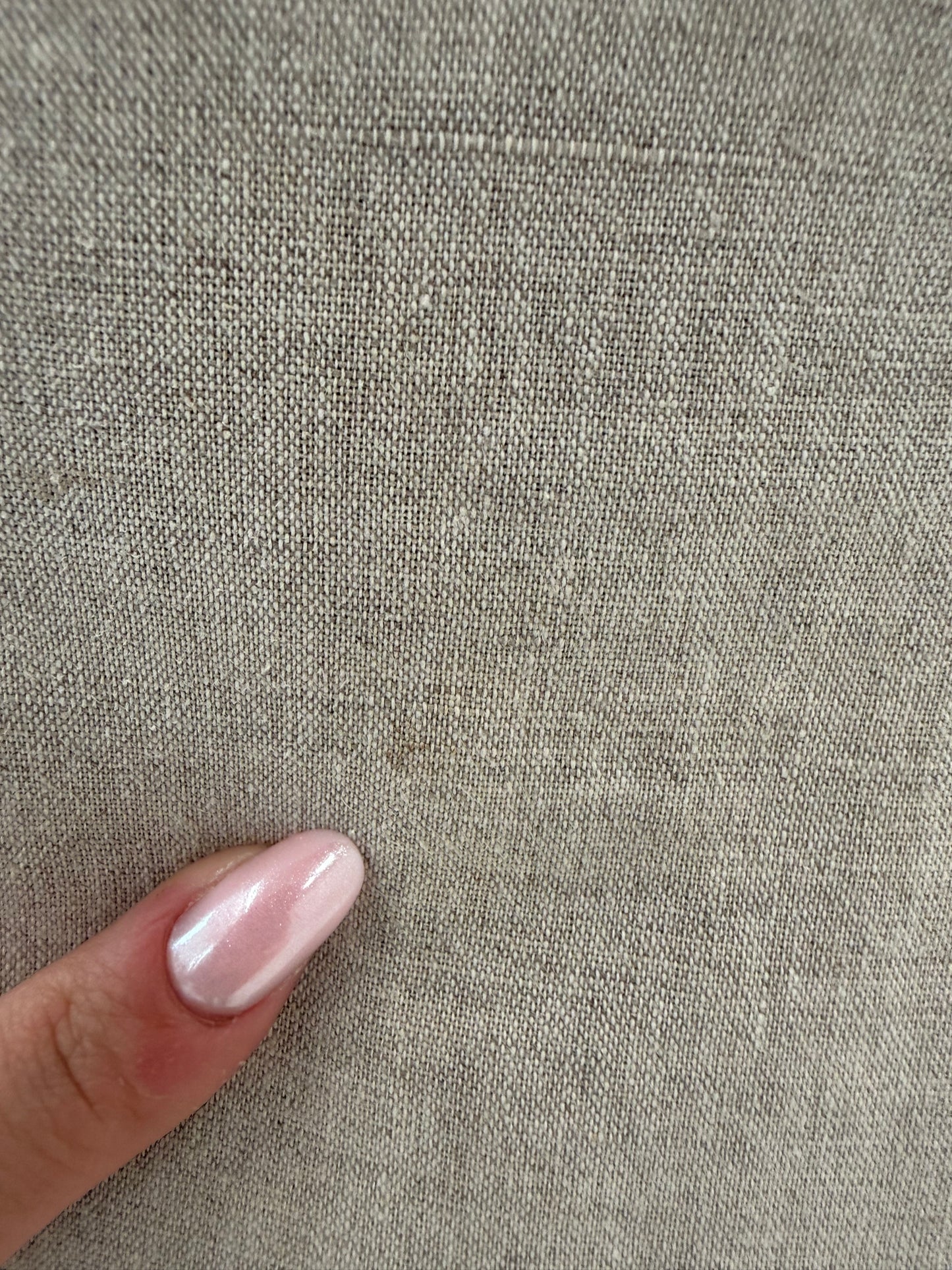 Rochie maxi cu șlițuri sand nude cu talie ultra marcată din pânză excepțională de in
