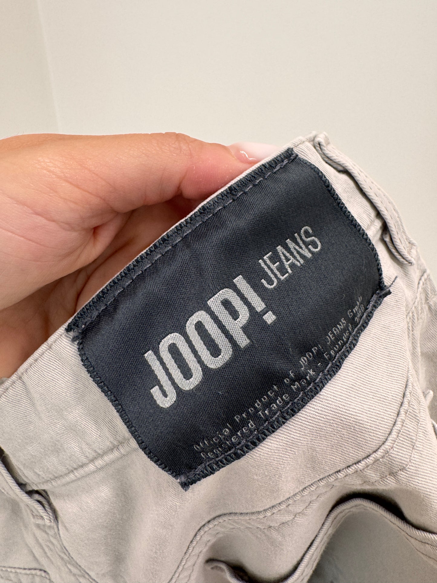 Pantaloni Joop de vară silver gray din bumbac premium modelator petite