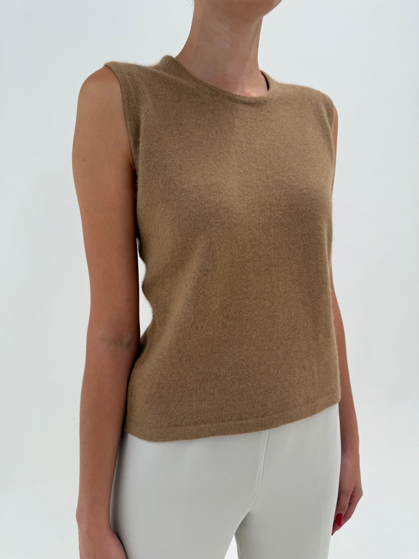 Top camel Max Mara din cașmir
