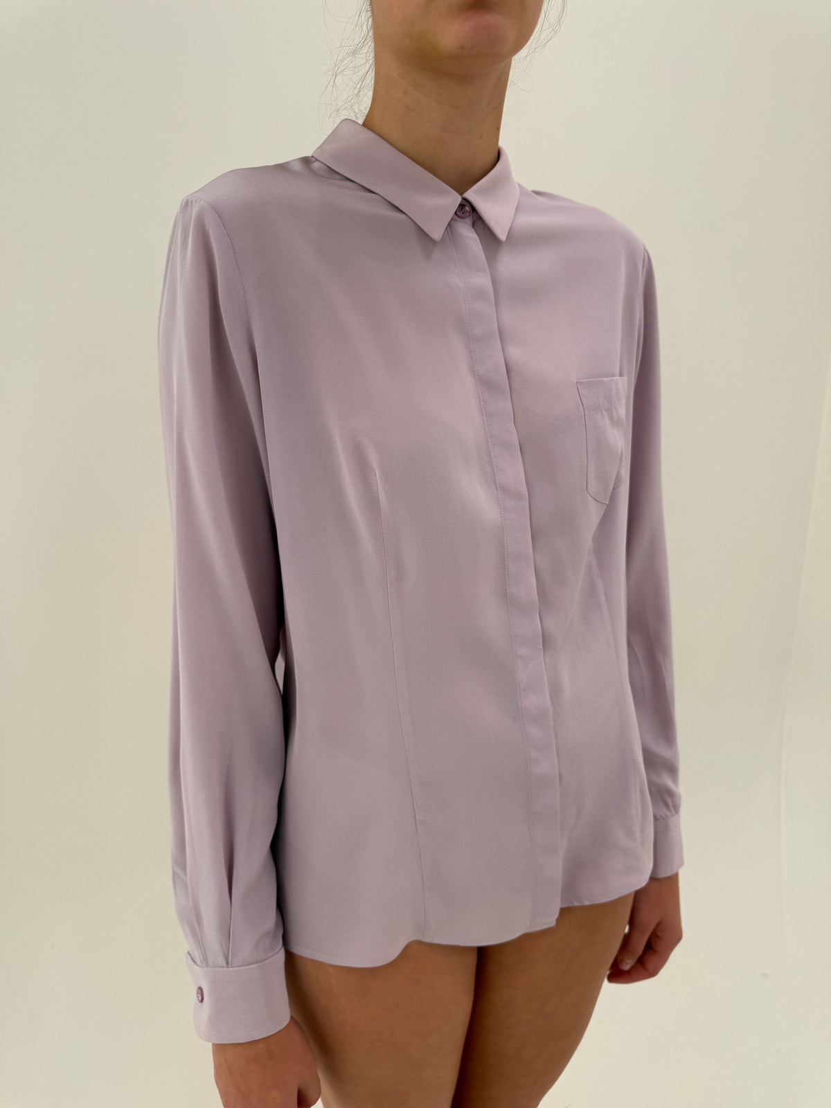 Cămașa Luisa Spagnoli din mătase naturală lavender