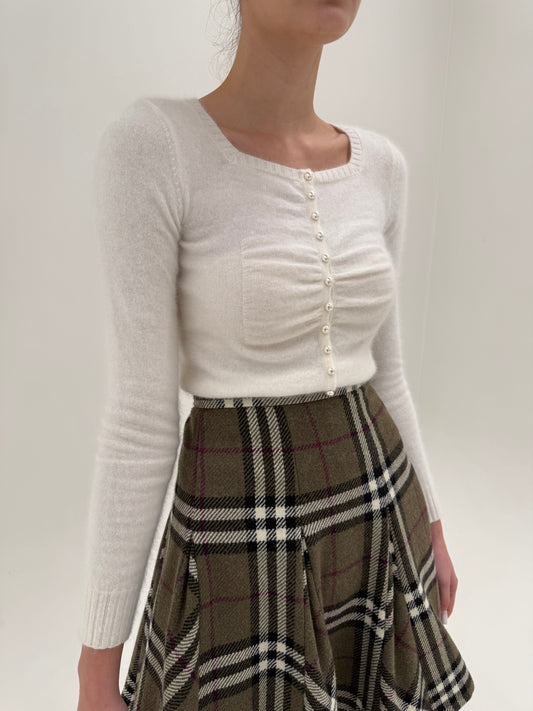 Cardigan vintage Dior cu nasturi perlă