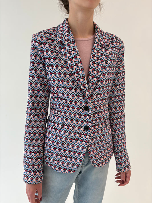 Sacou ușor cambrat tall premium confort Silvian Heach cu print