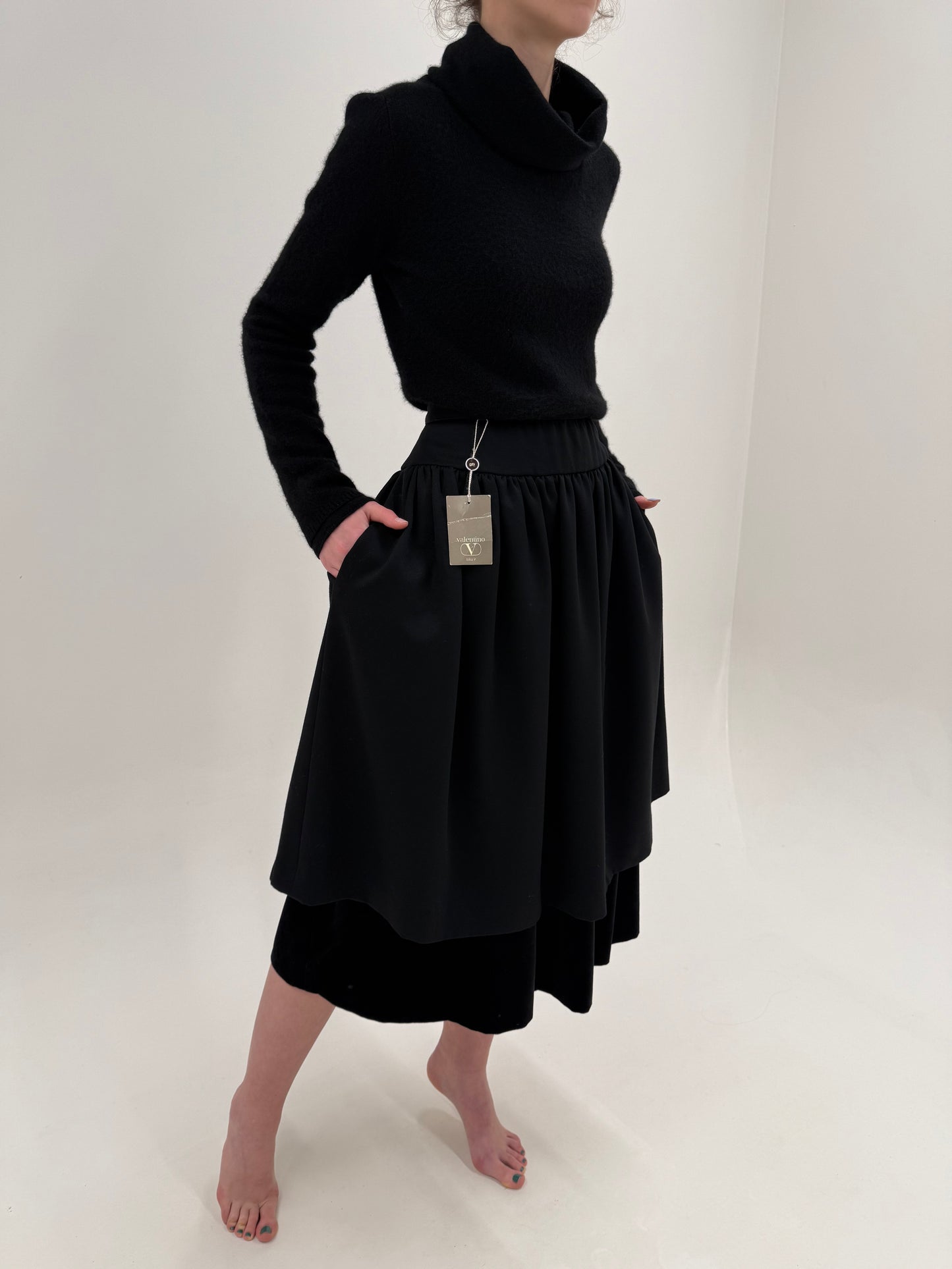 Fustă Valentino vintage noua new old stock super amplă cu buzunare