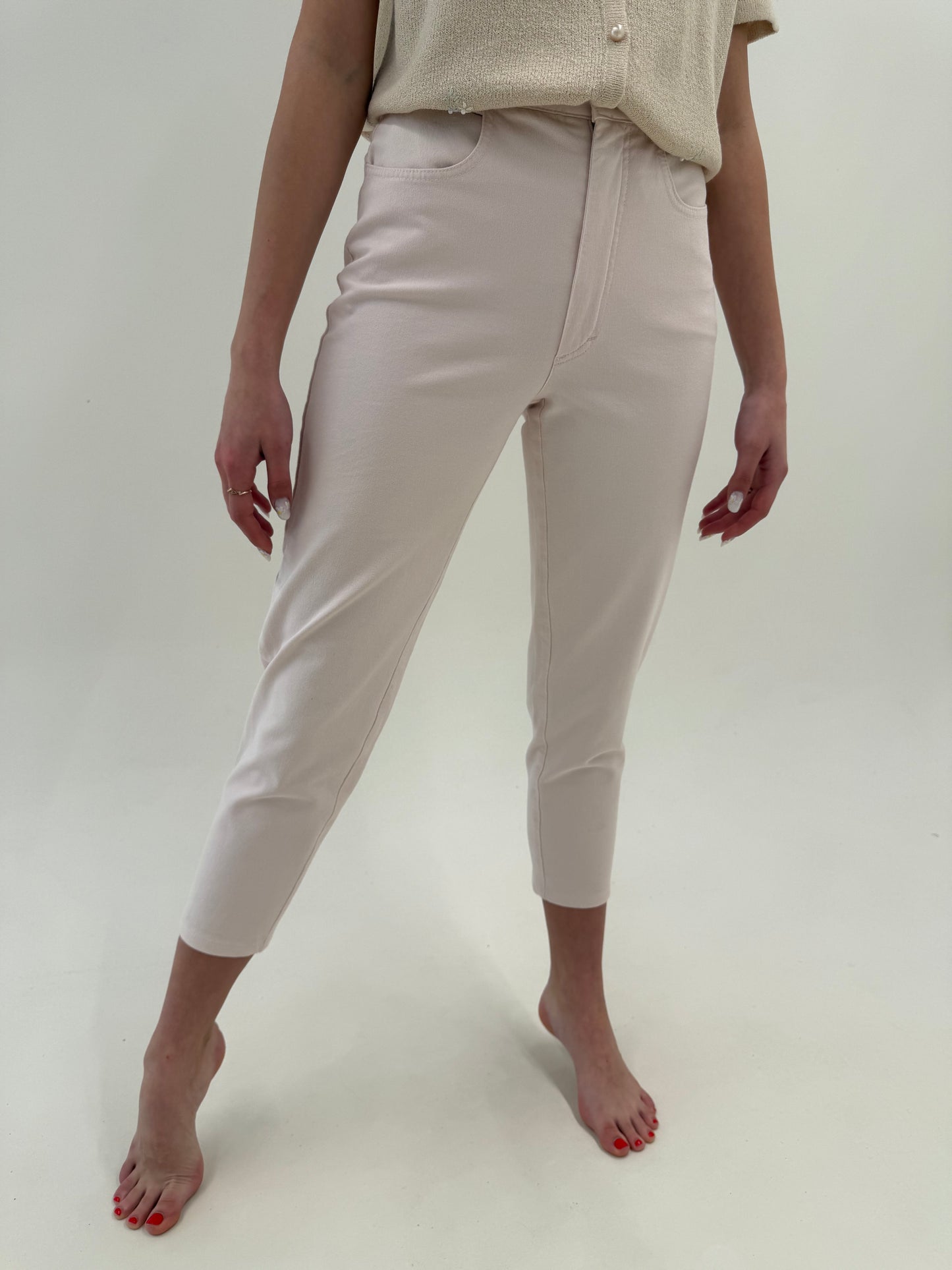 Jeans petite powder Pink premium made in ITALY ultra confort modelatori