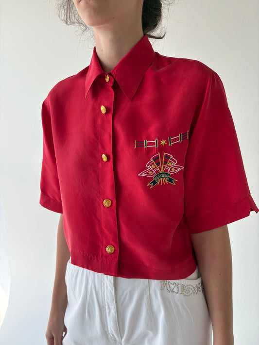Cămașa din mătase naturală cu broderie