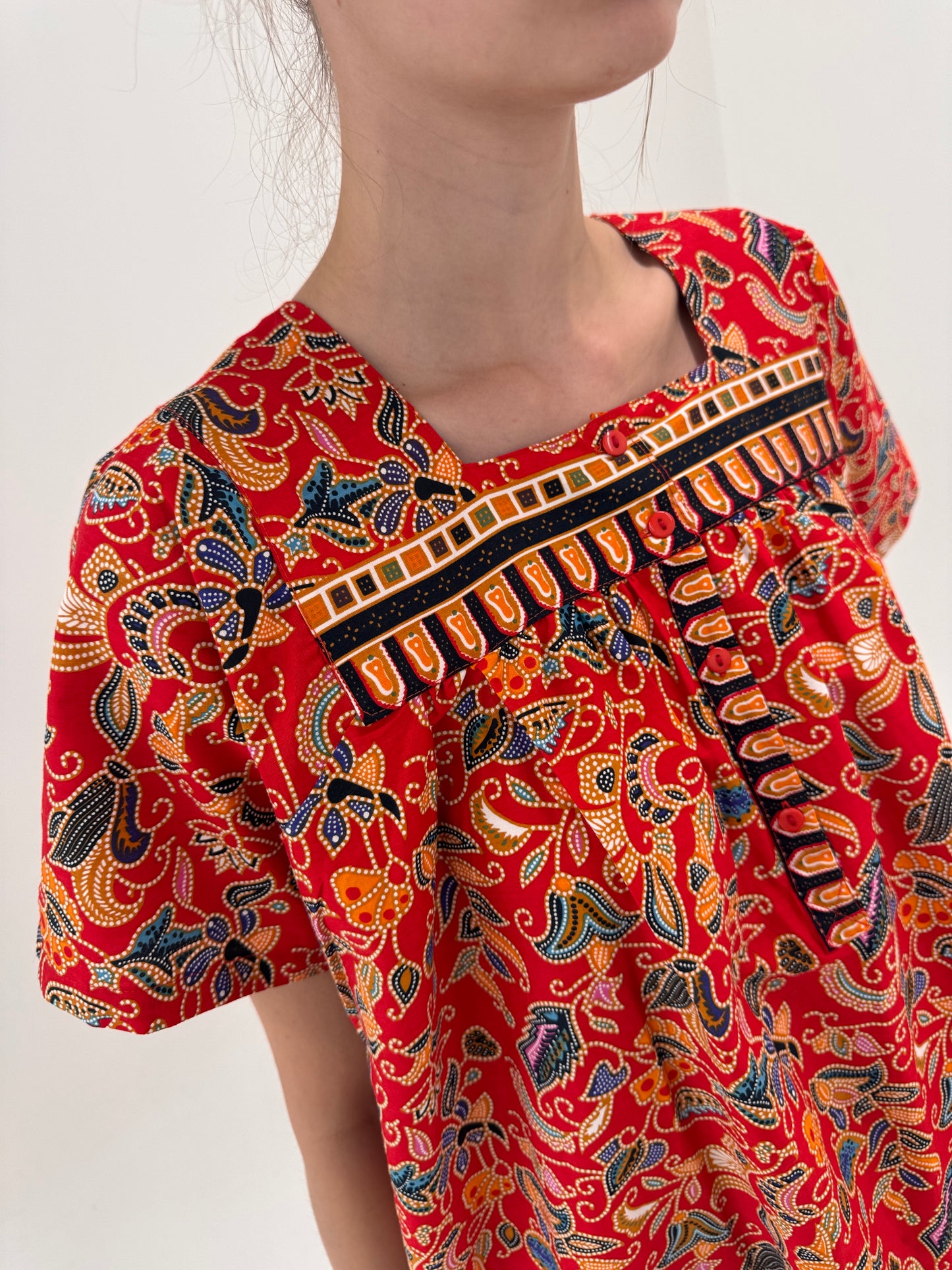 Rochie tip kaftan din pânză de bumbac