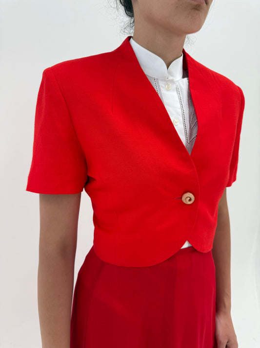 Sacou italian excepțional din în în croi cropped minimalist