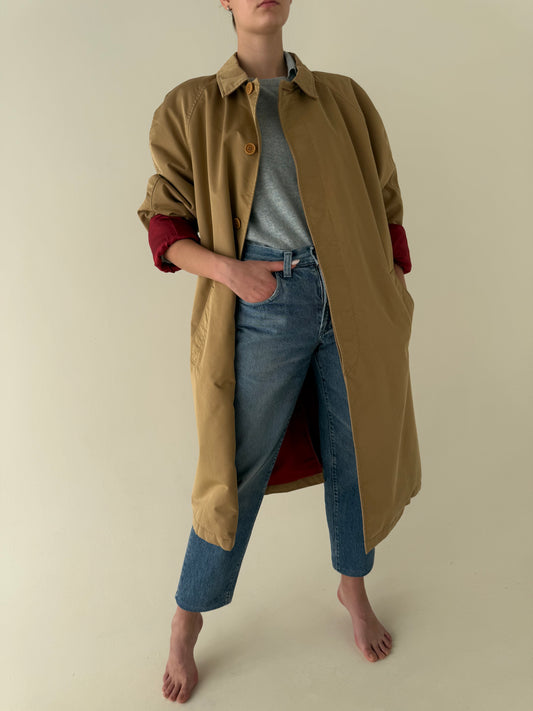 Trench camel luxury Cerutti impermeabil din gabardină