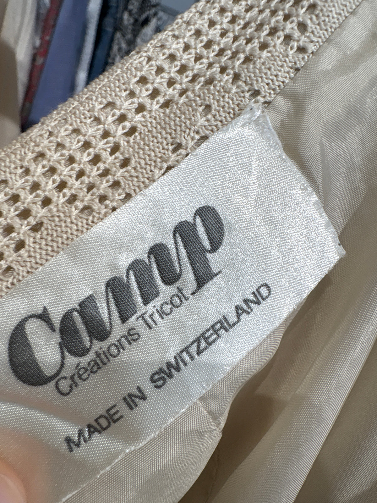 Fustă vintage excepțională din macrame gros de bumbac în croi ușor A-line