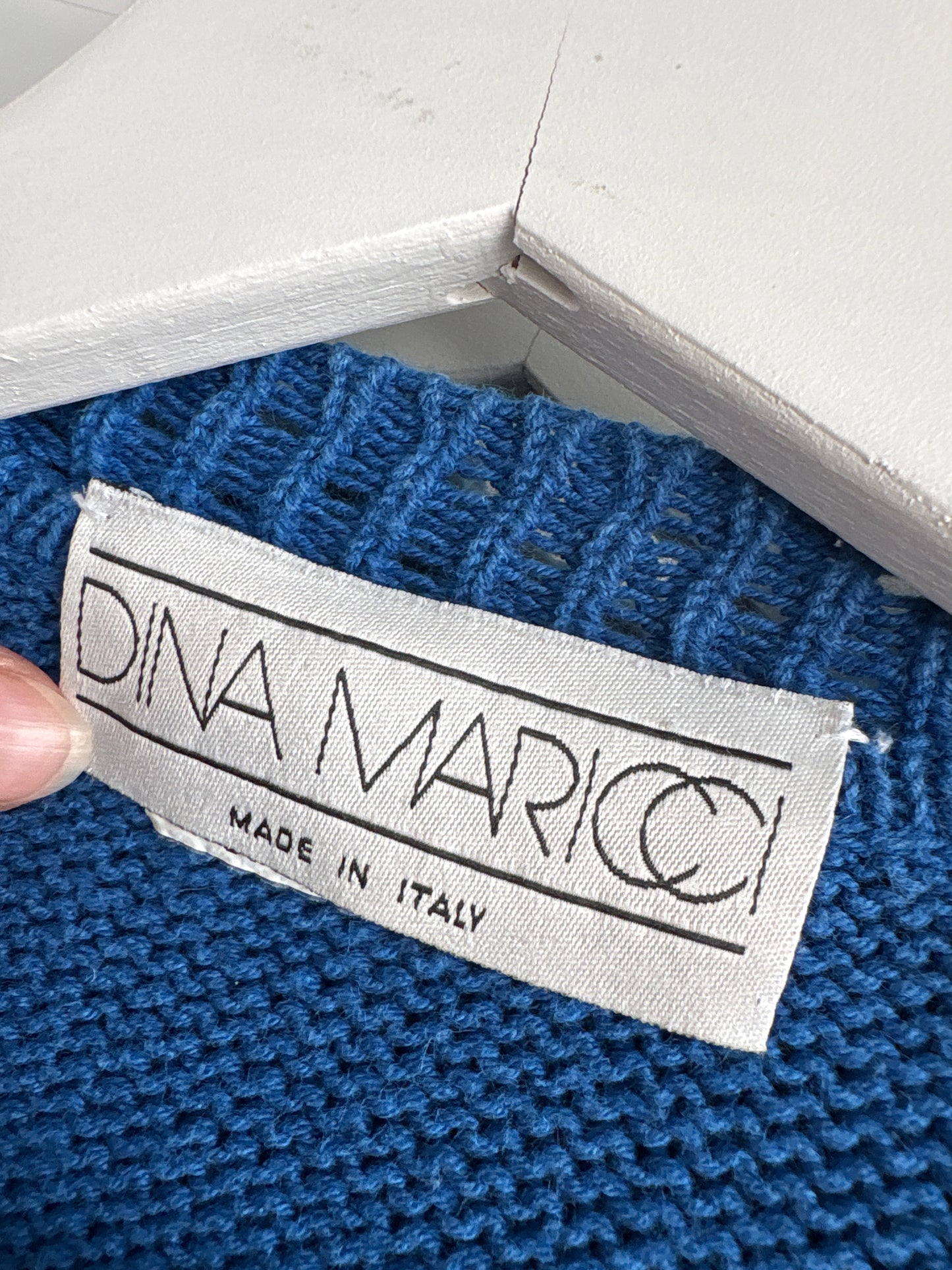 Cardigan vintage italian din bumbac de gramaj mare excepțional cu inserții de Angora