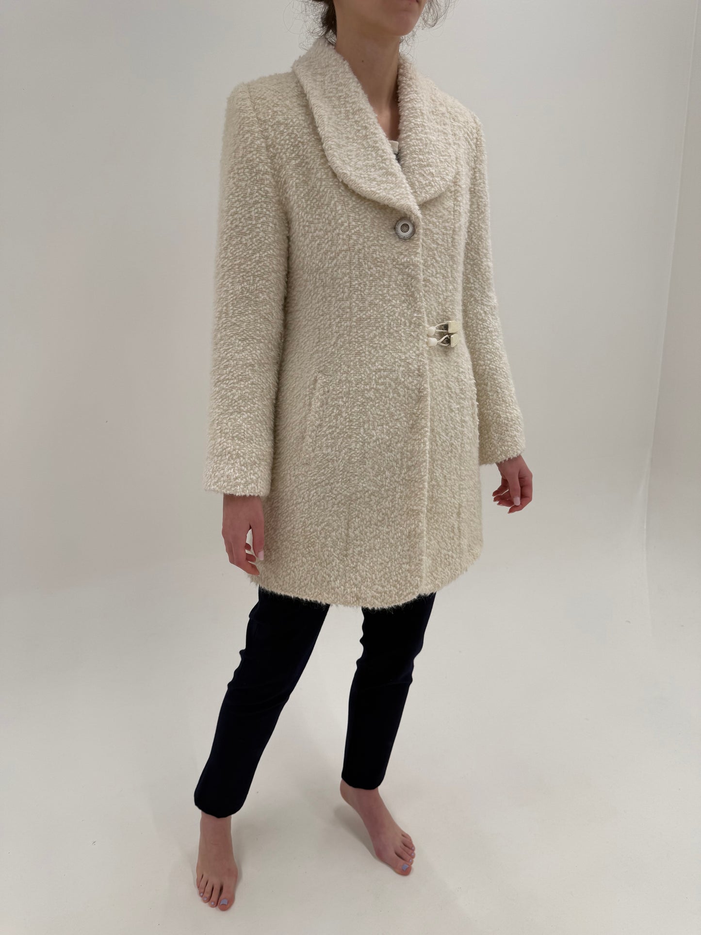 Palton cambrat old vintage early 70s din boucle excepțional de lana