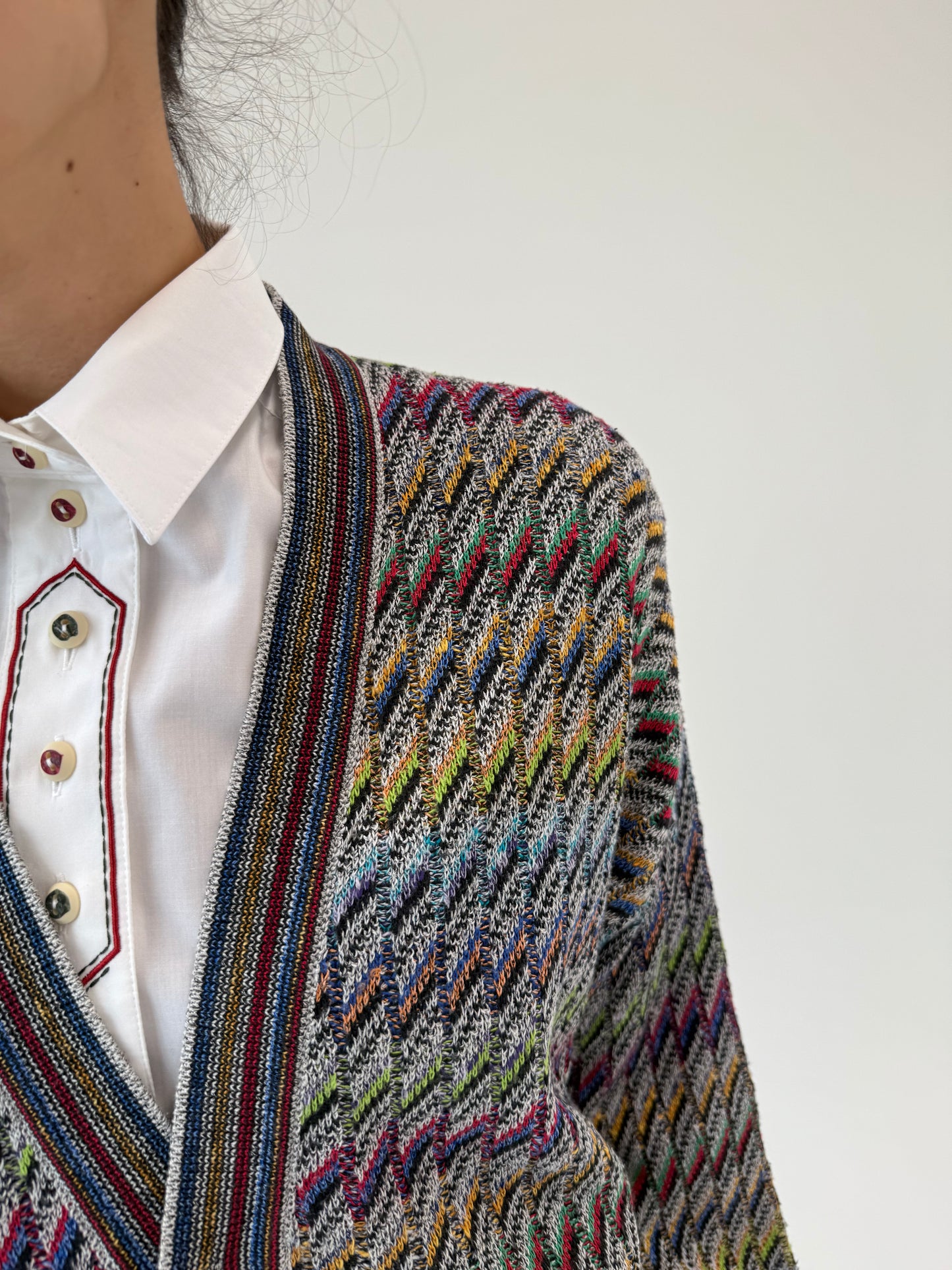 Cardigan vintage italian în stil Missoni tall