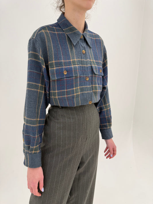 Cămașa Ralph Lauren / overshirt ușor cambrat din lana în carouri