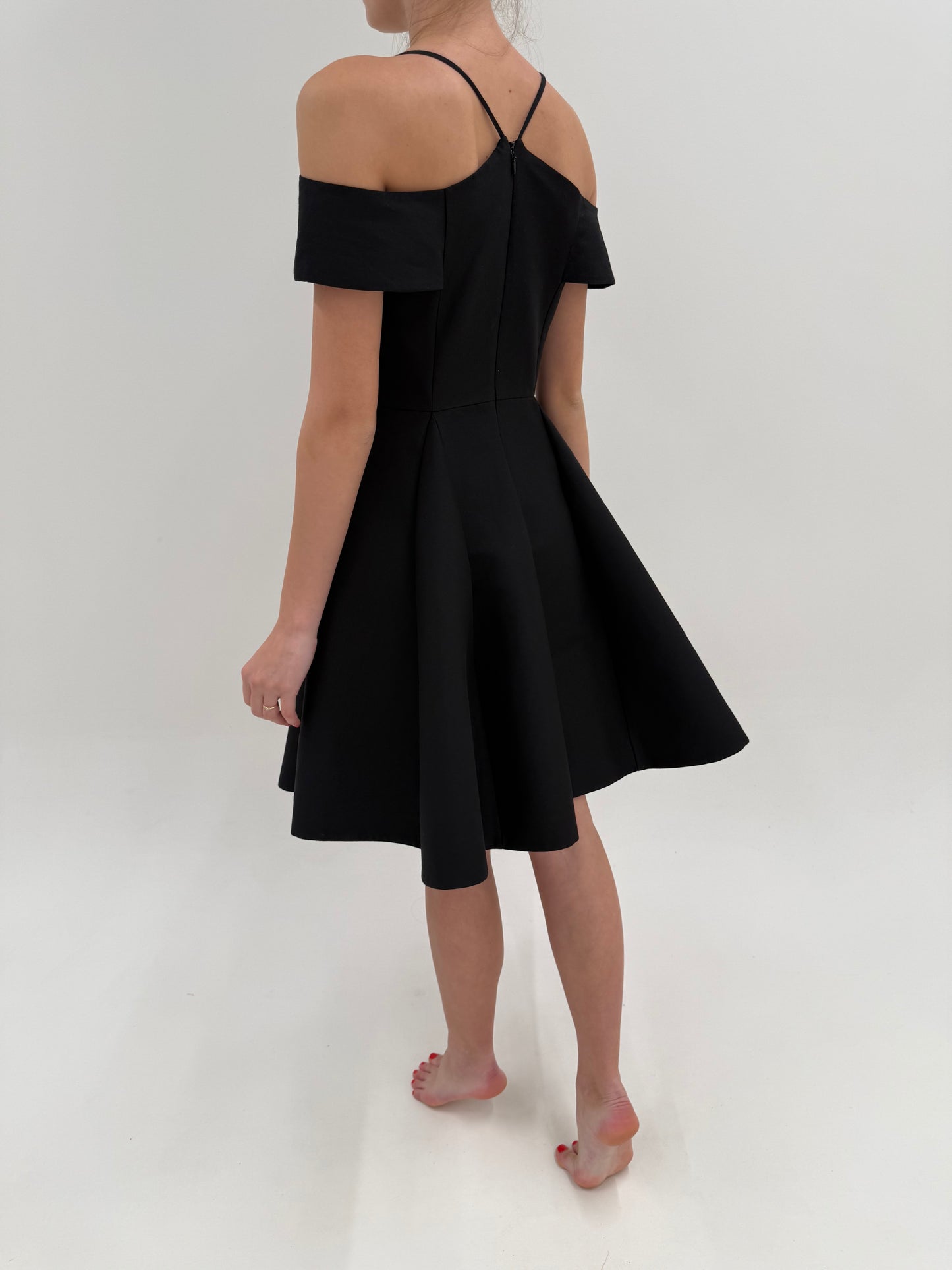 LBD luxury Halston in croi de ani 50 din mătase naturală și bumbac