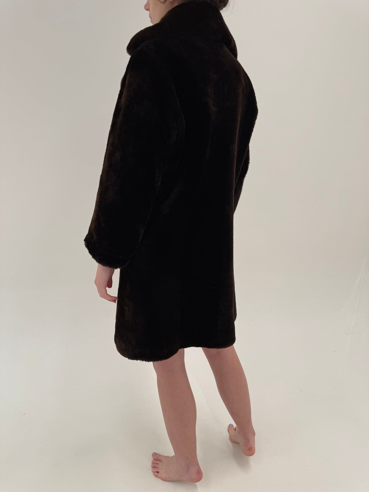 Blană naturală de miel tuns – mouton chocolate brown