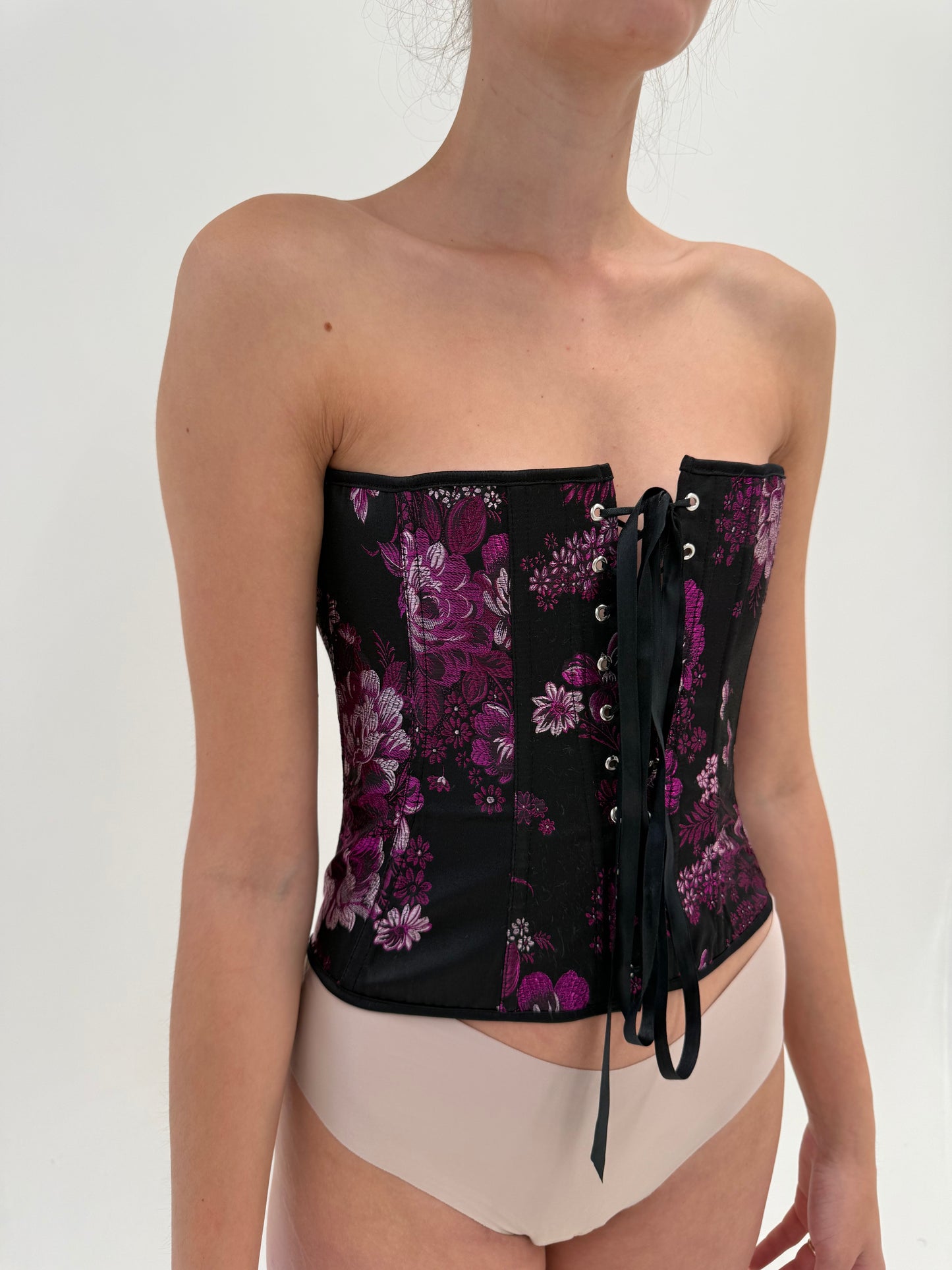 Corset cu balene ultra modelator din brocart
