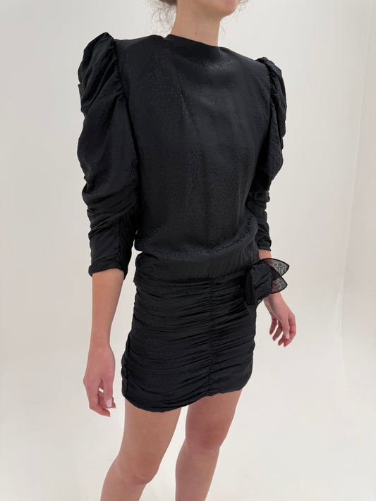 Rochie Old vintage in stil Saint Laurent anii 80 din mătase naturală