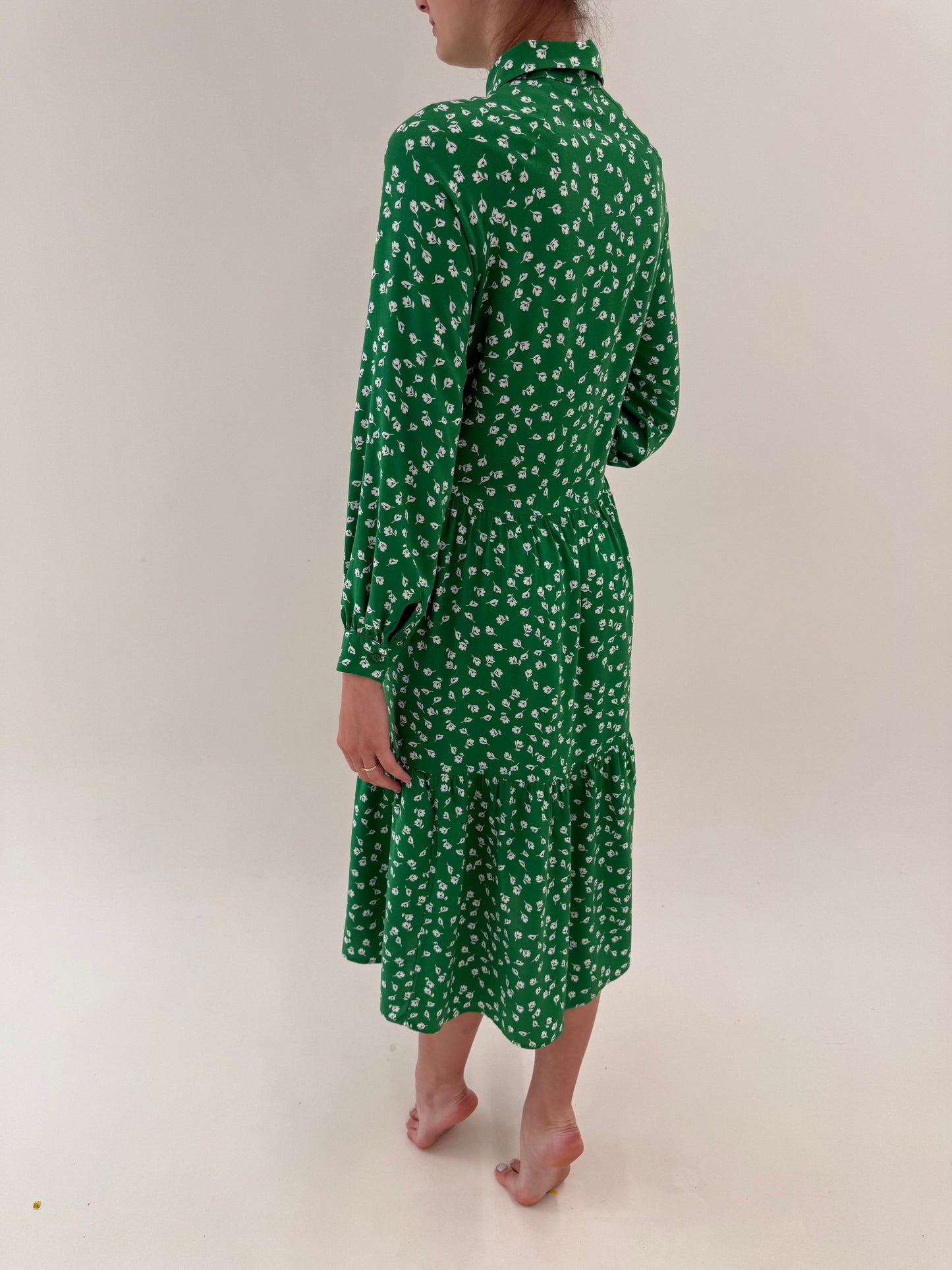 Rochie maxi verde smarald petite tip cămașă în croi ultra confortabil