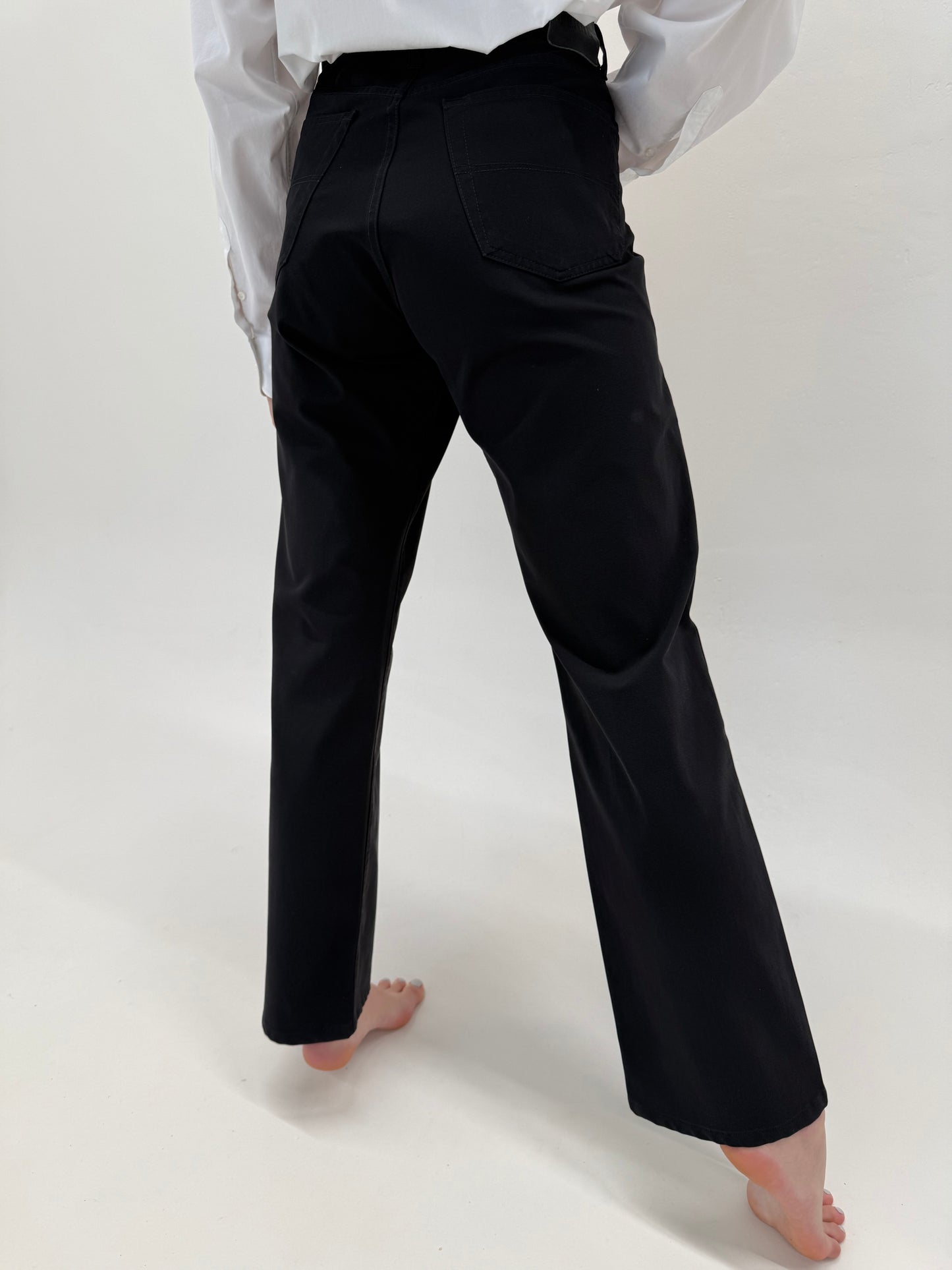 Pantaloni negri luxury Gianfranco Ferre clasici ultra confort modelatori de vară