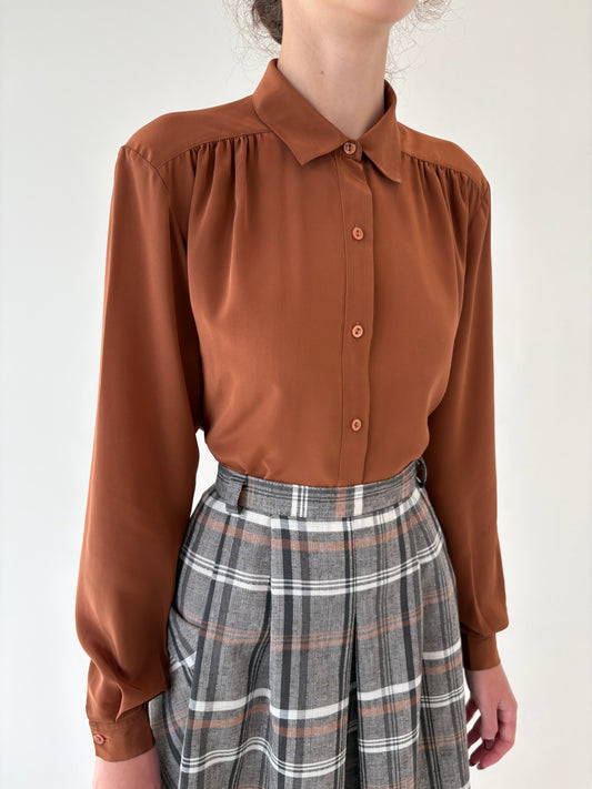 Cămașa vintage caramel Swiss made