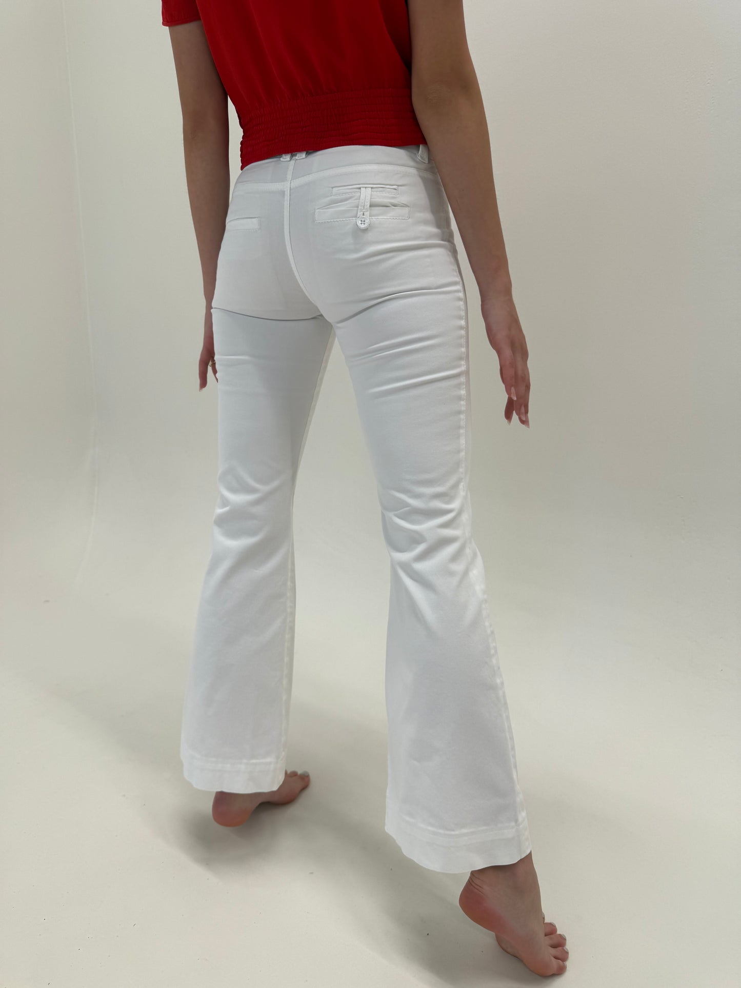 Pantaloni evazați din bumbac modelator de brand premium