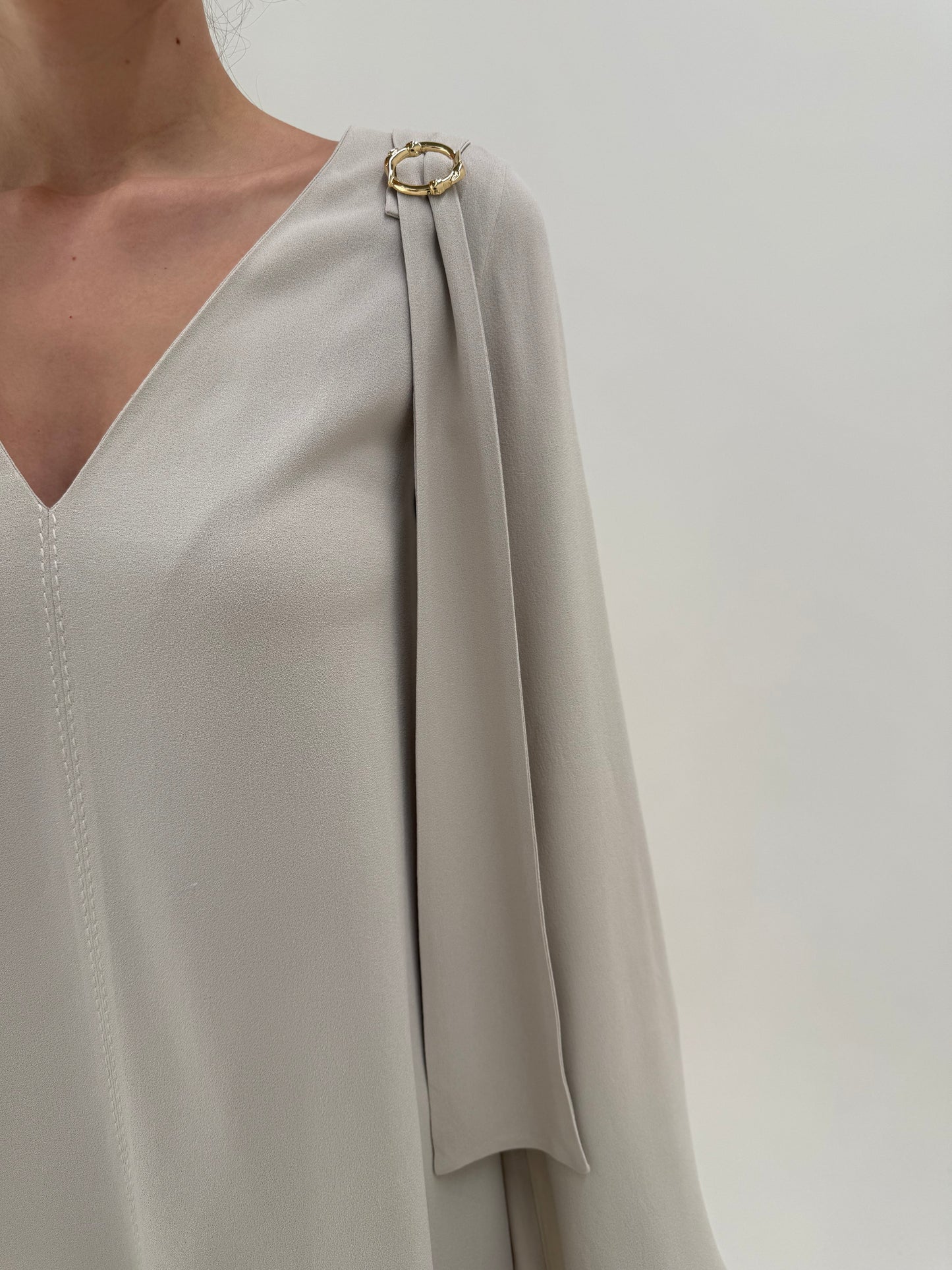 Rochie nouă luxury Trussardi de la business la cocktail silver gray