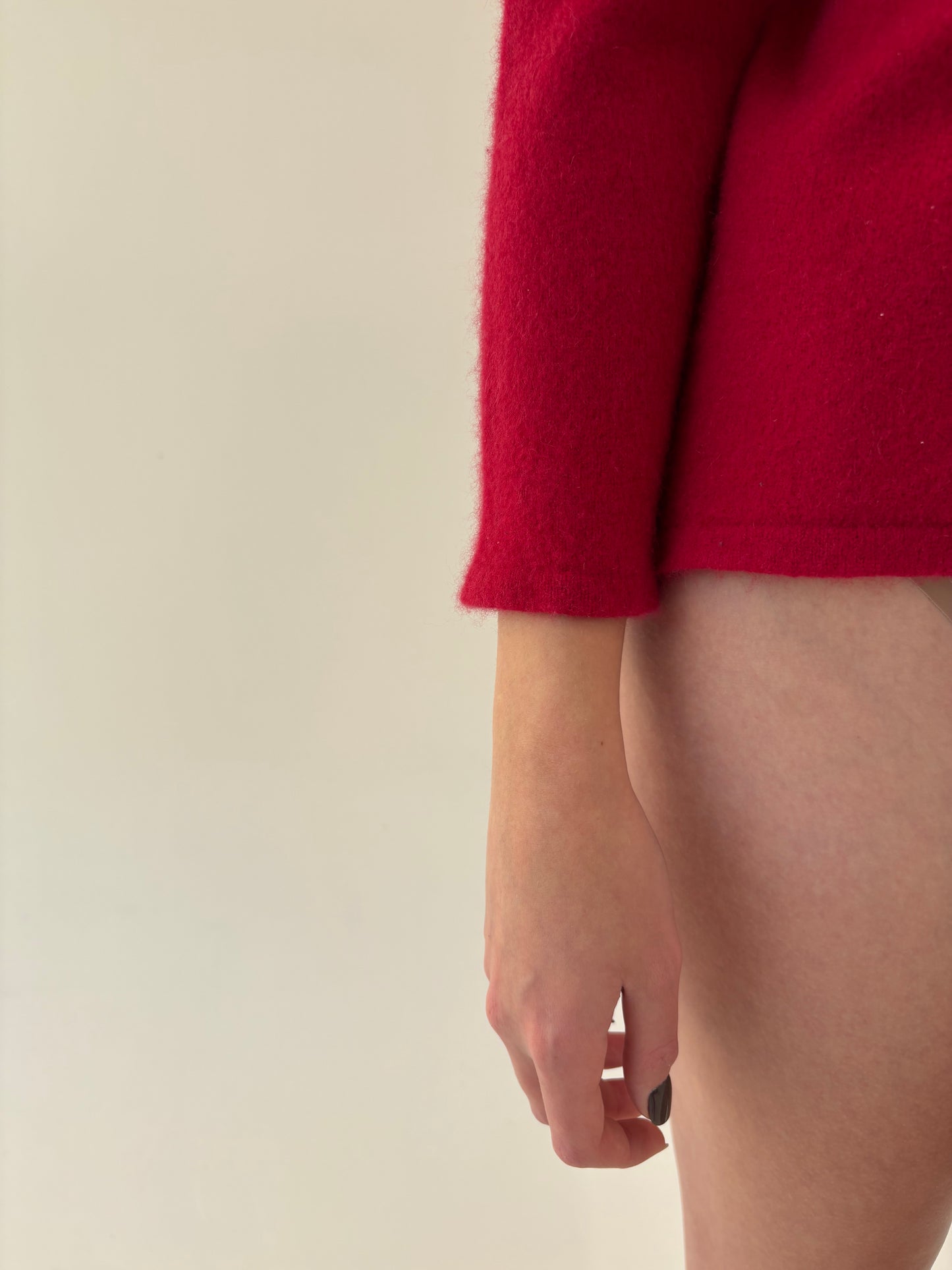 Pulover petite din cașmir multiply cherry red