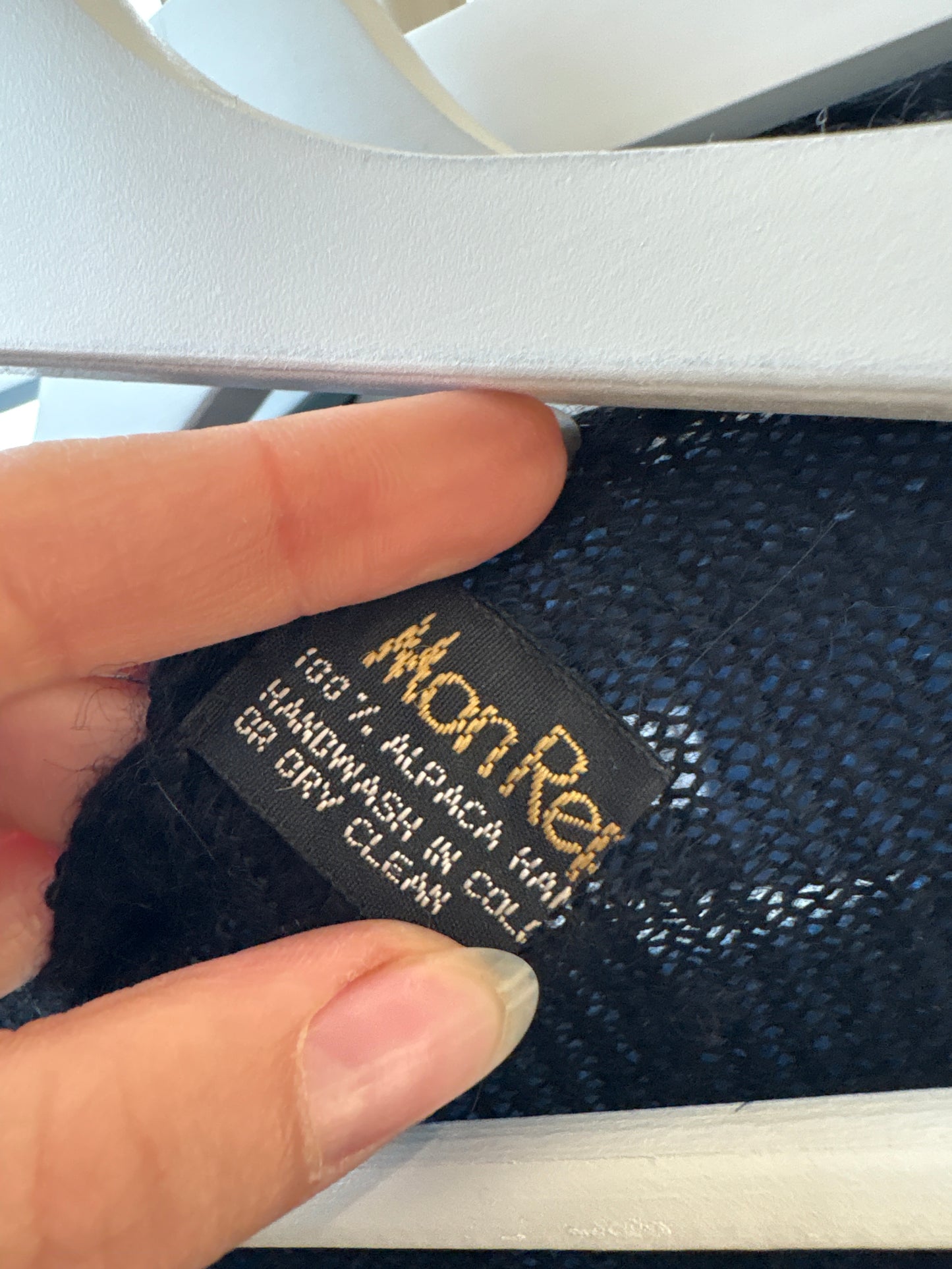 Capa luxury neagra din 100% alpaka hand made