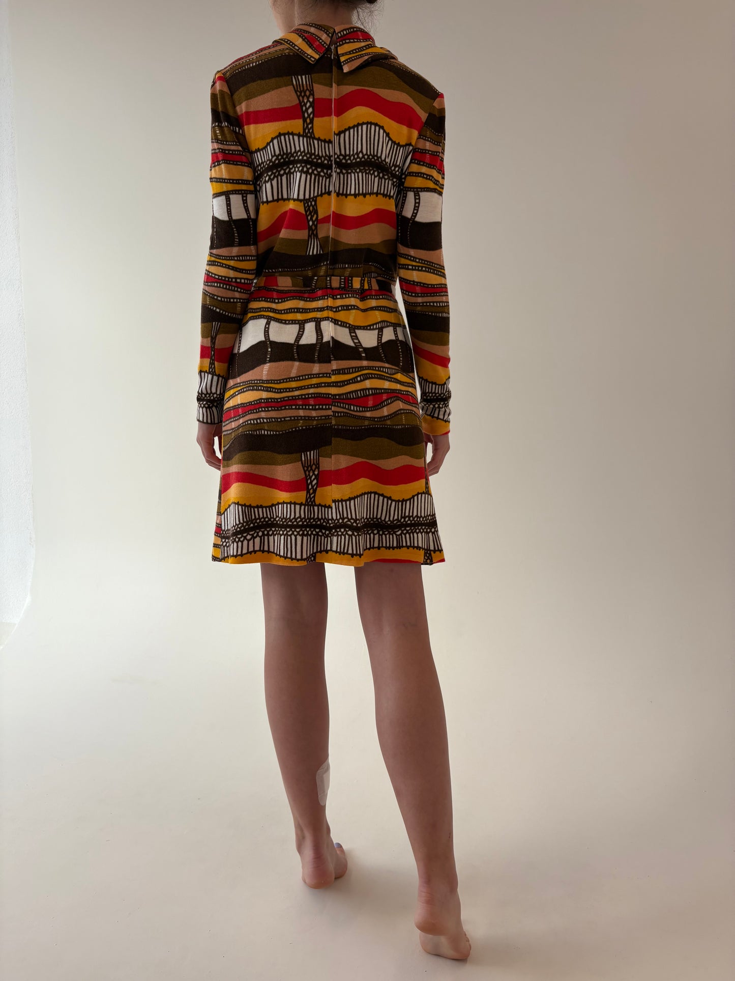 Rochie Old vintage de colecție-început de ani 70 cu talie reglabilă