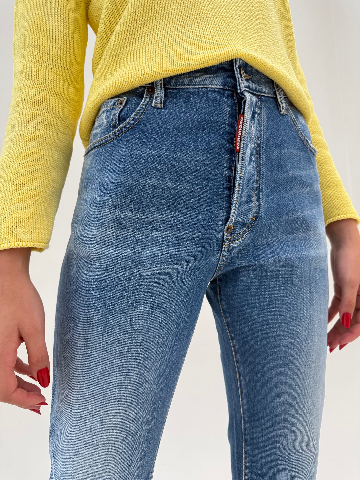 Jeans tall Disquared ușor ripped effect classic wash & fit