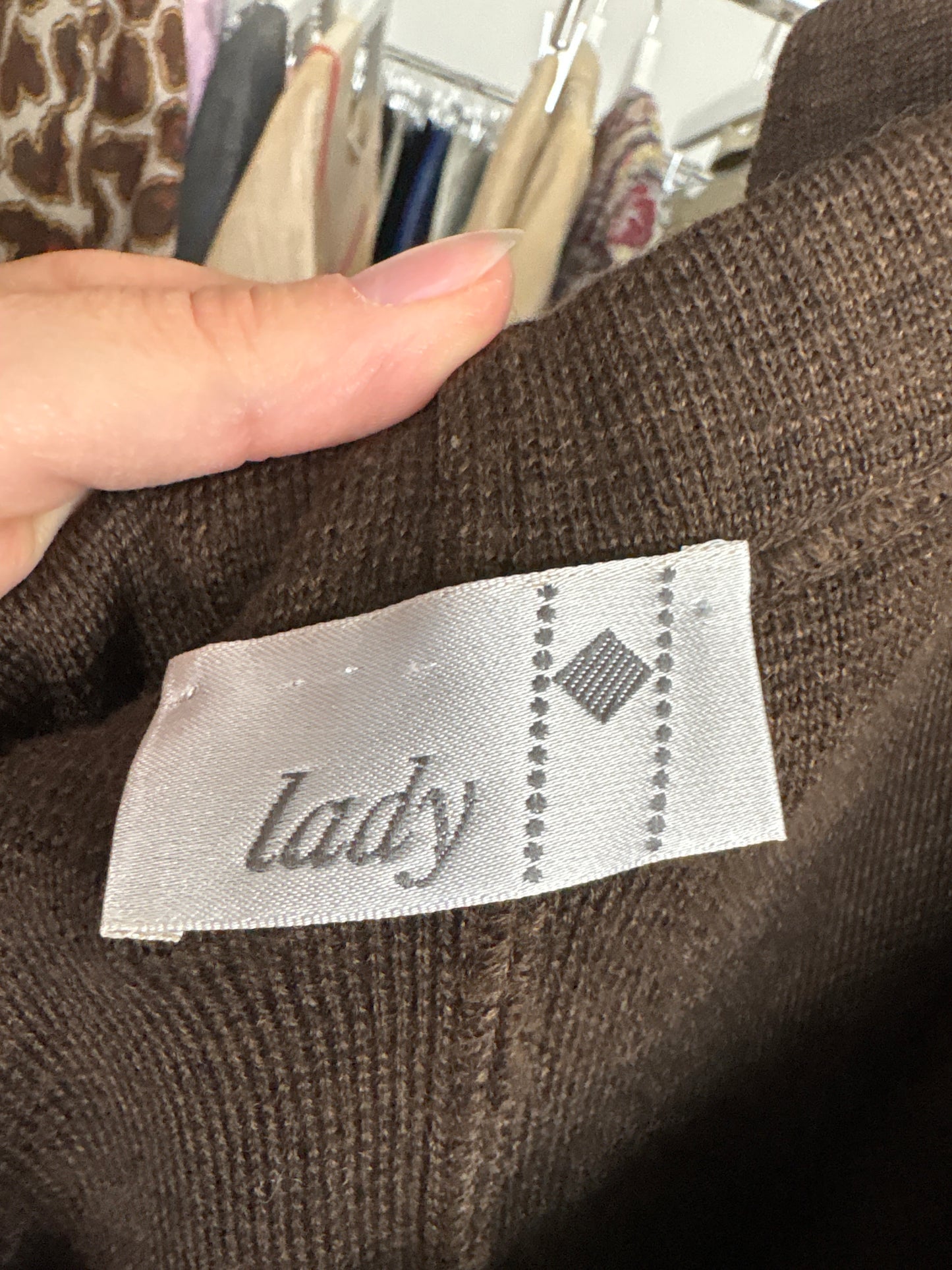 Fustă chocolate brown din jerse de lana merino extrafina de gramaj mare