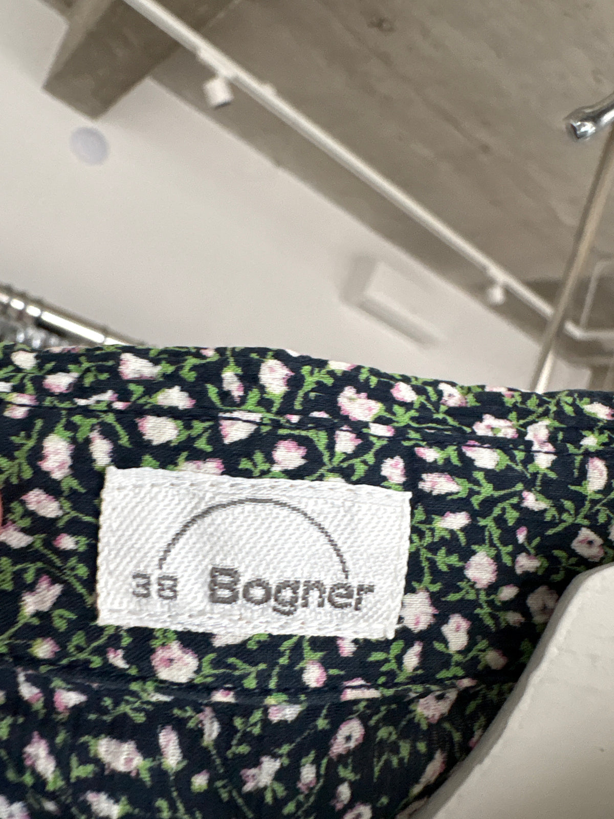 Set vintage luxury Bogner din bumbac plin texturat cu print floral delicat powder pink