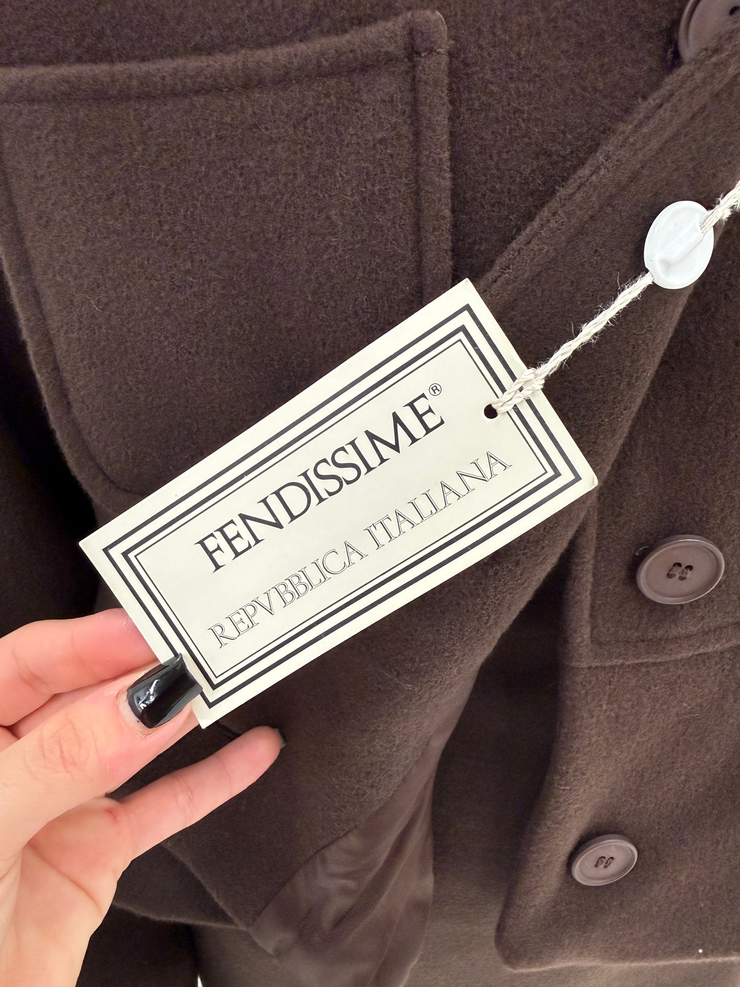 Jacheta Fendi new old stock final de ani 90 nouă cu etichetă din lana cu talie marcată