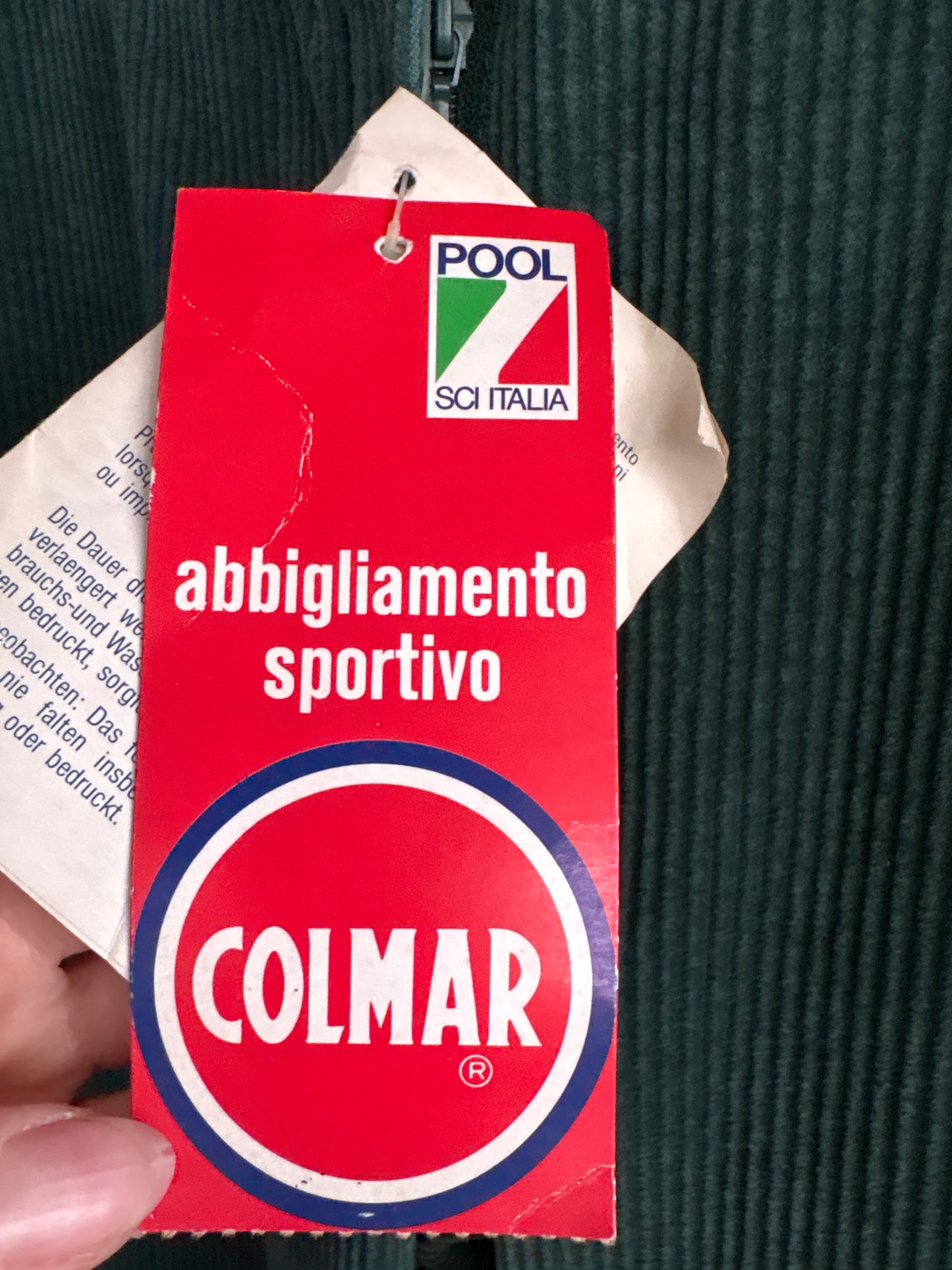 Pantaloni luxury Colmar noi sport cu etichetă din corduroy forest green