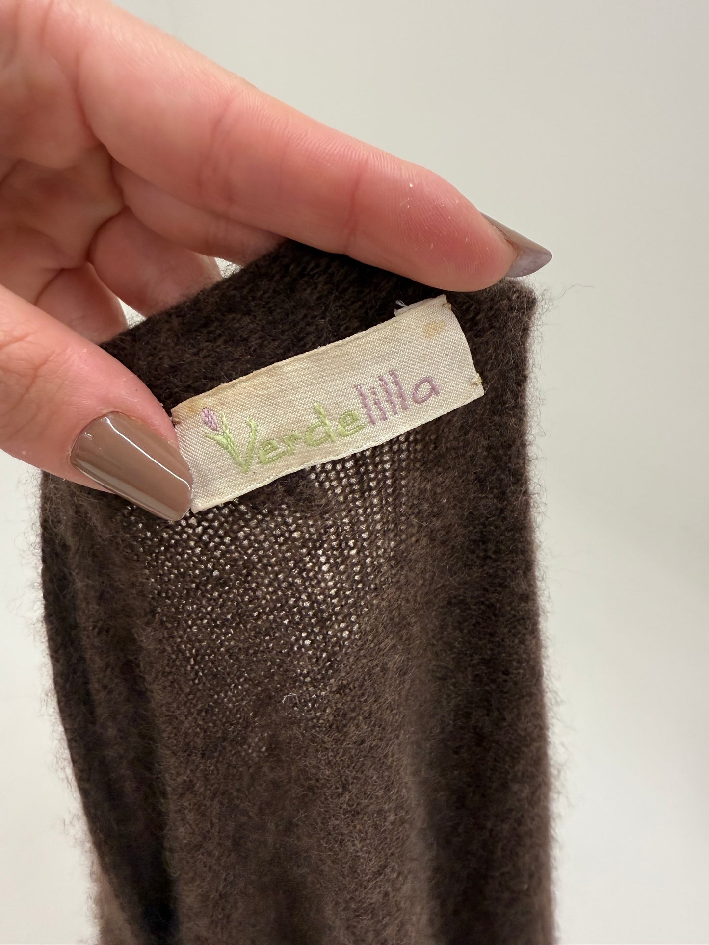 Cardigan maxi tall din cașmir italian chocolate brown multiply