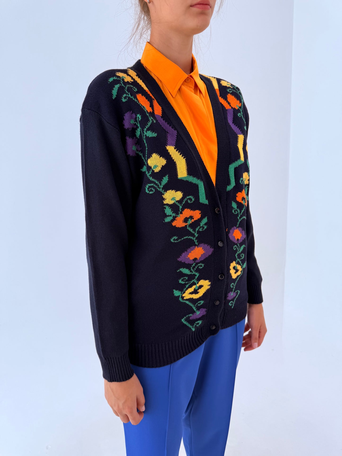 Cardigan vintage italian din bumbac excepțional de gramaj mare