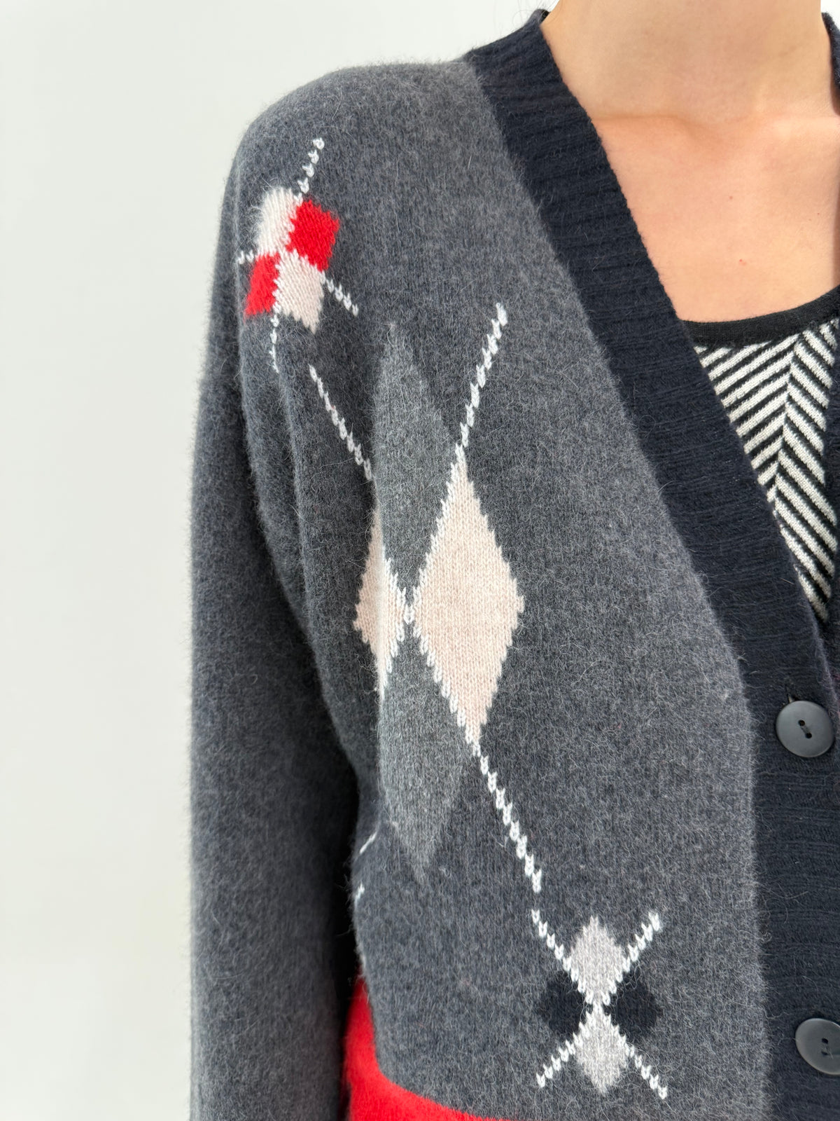 Cardigan petite excepțional vintage gros din Angora cu lana extrafina