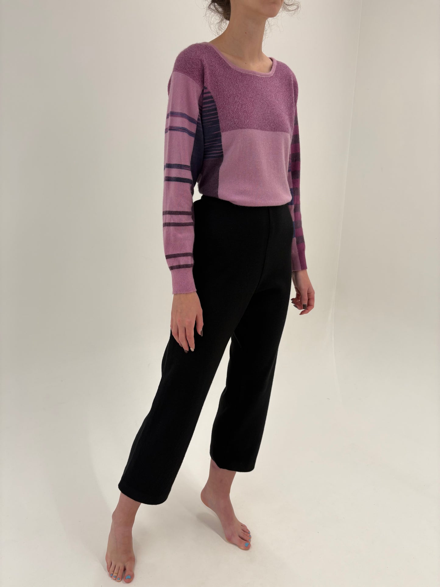 Pantaloni luxury de brand plus size Marina Rinaldi din tricot de lana extrafina