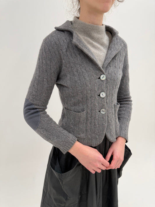 Sacou din cașmir gros high end italian cambrat cu torsade de brand luxury