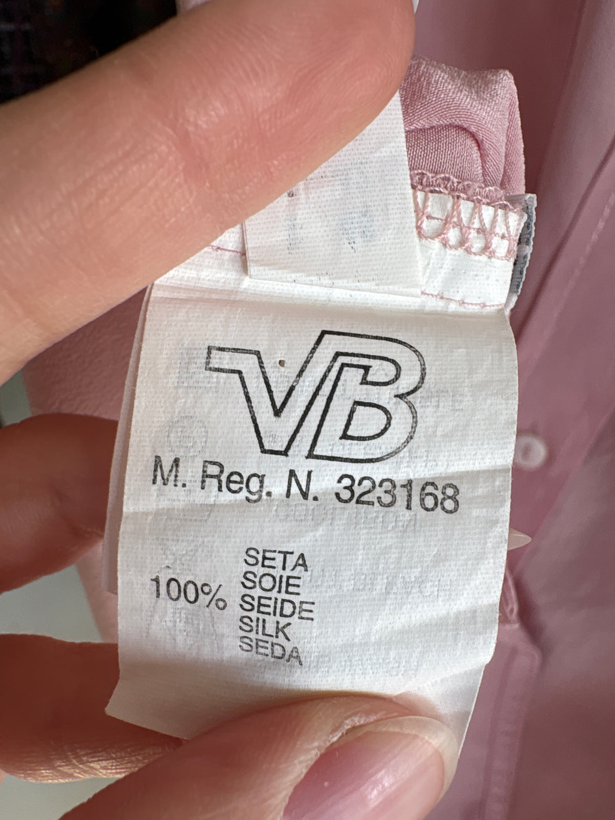 Cămașa vintage italiană powder Pink petite din mătase naturală