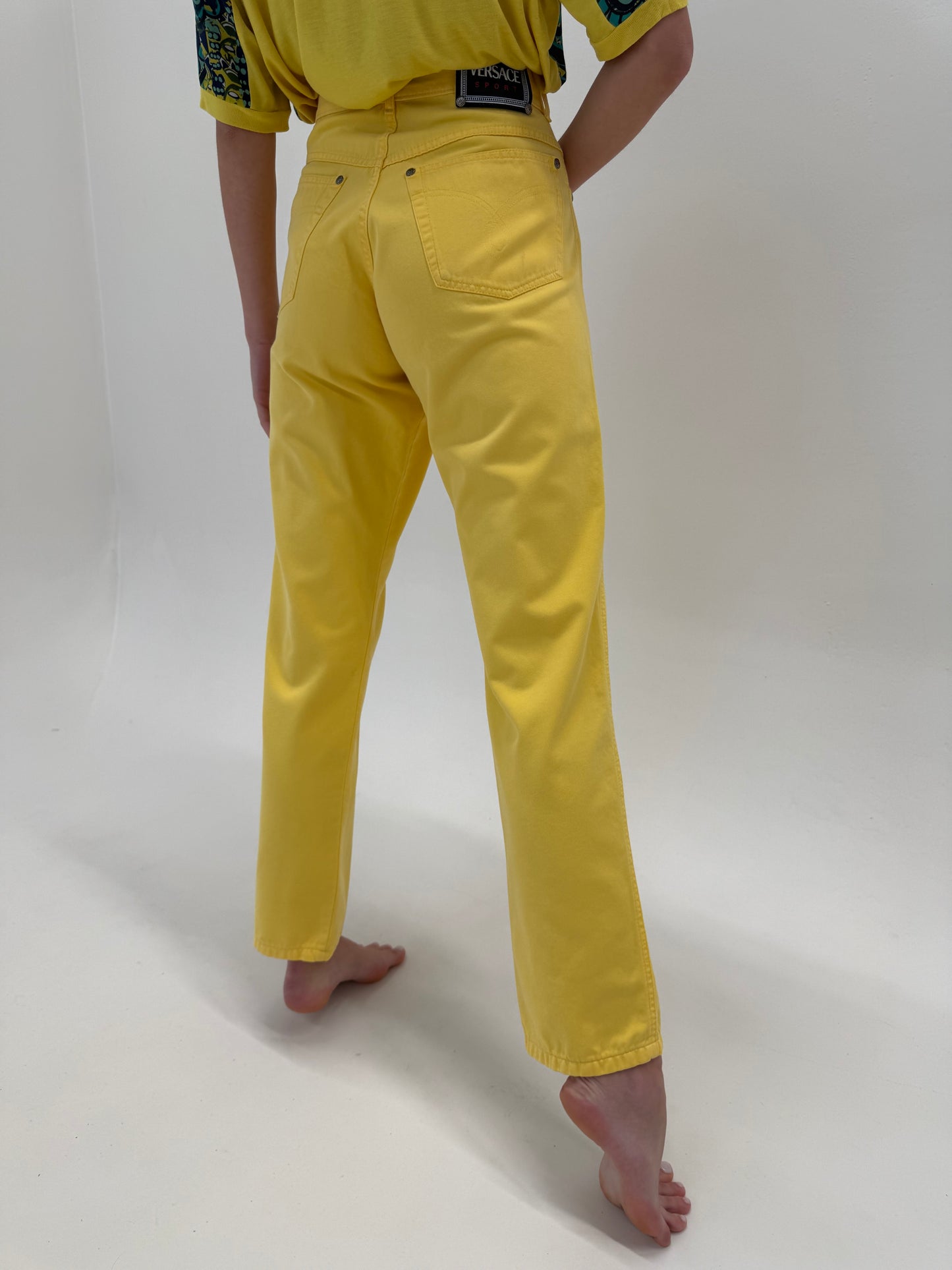 Pantaloni vintage tall Versace mom fit în culoare superbă cu talie ultra înaltă