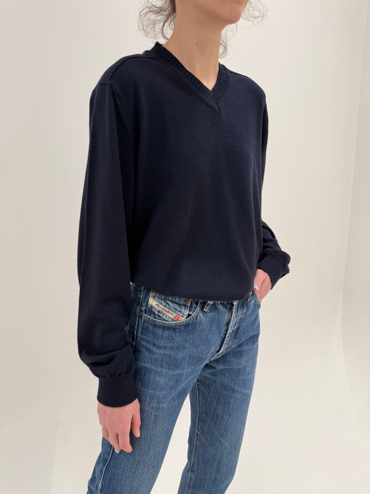 Pulover luxury Bogner din lana extrafina în anchior Navy blue