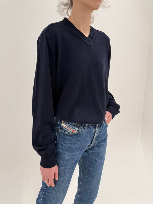 Pulover luxury Bogner din lana extrafina în anchior Navy blue