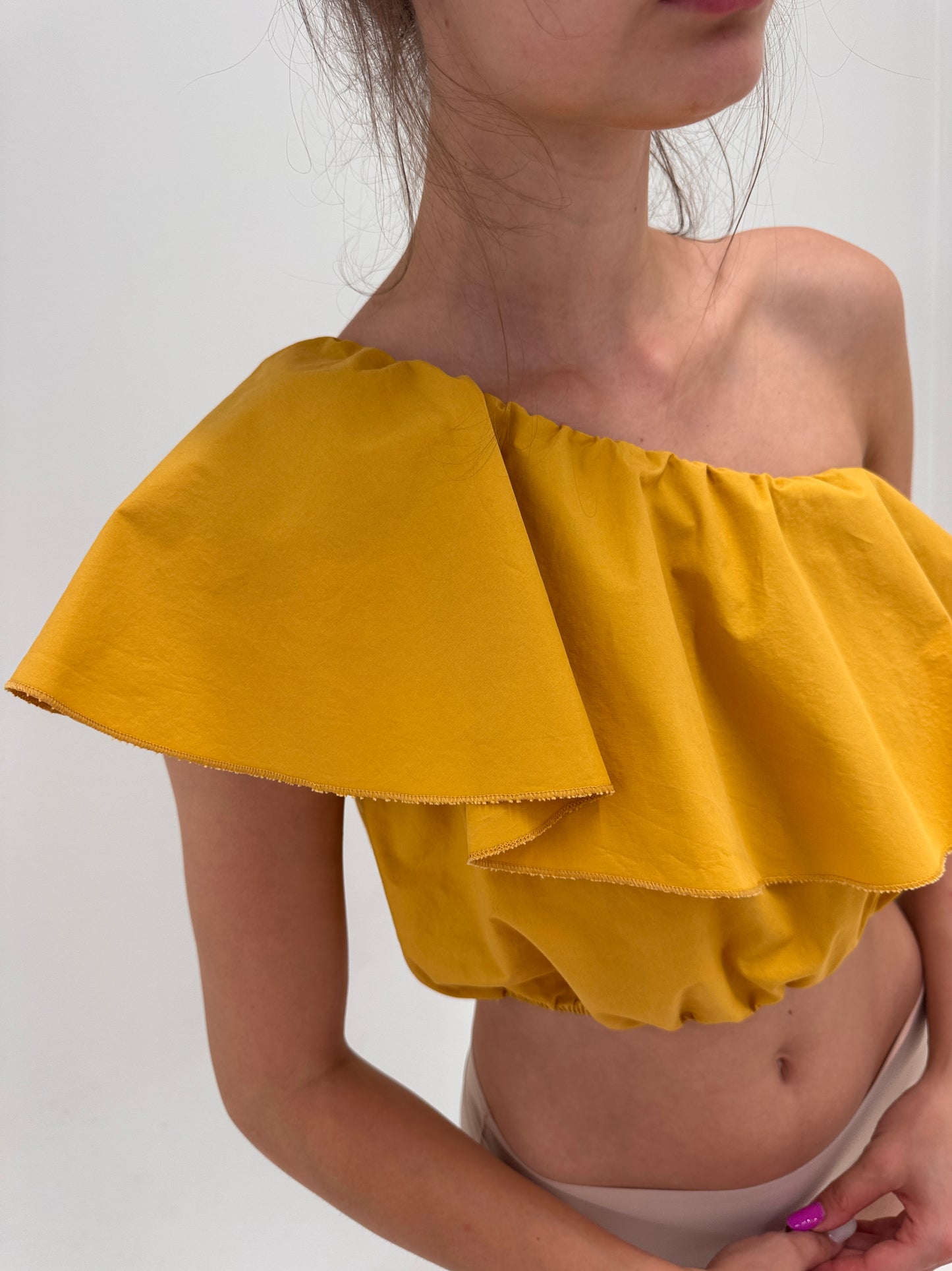 Set saffron yellow din poplin de bumbac in croi ultra chic