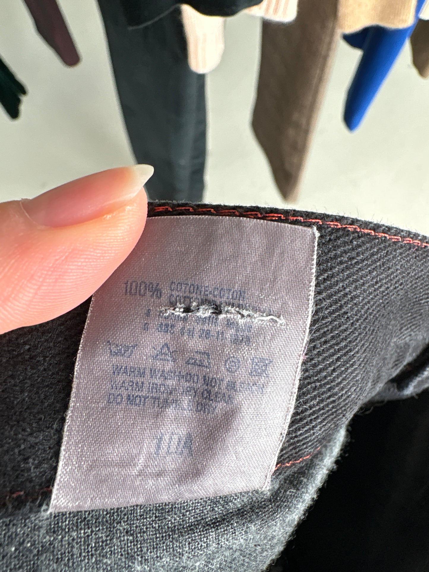 Jeans luxury Trussardi negru tall straight leg